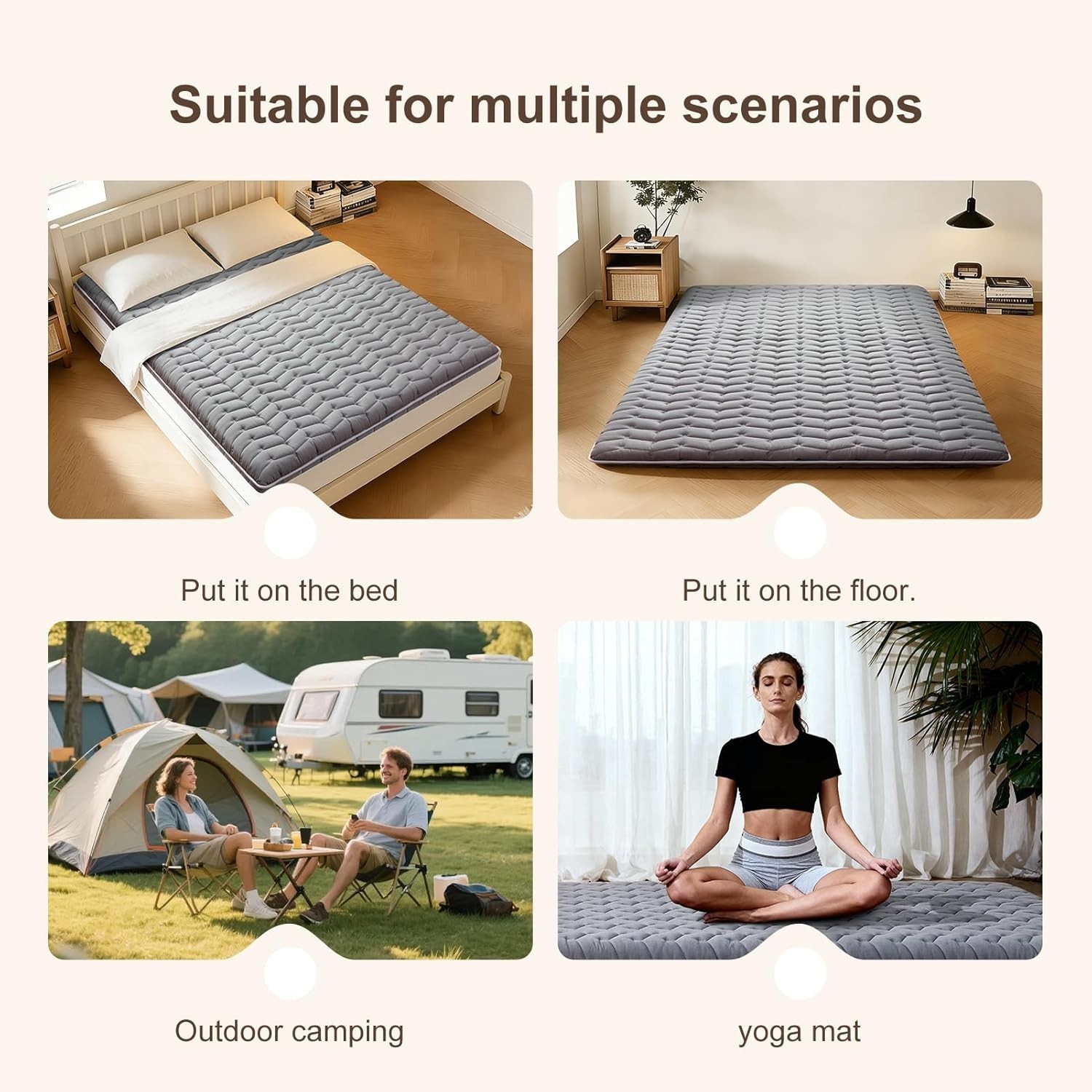 Foam Japanese Futon Floor Mattress Twin Size 39″x 80″,100% High Density Foam …