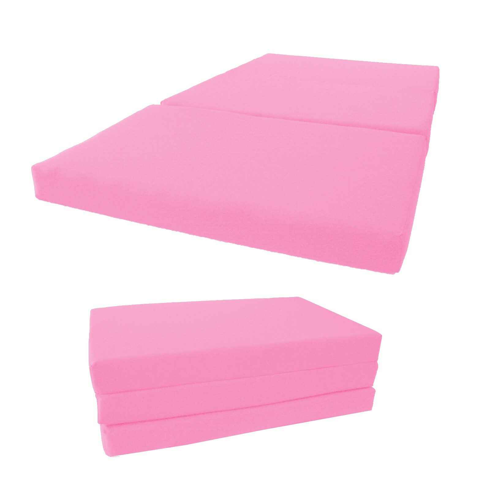 Twin Shikibuton Trifold Foam Beds, Folding Mattresses 4 x 39 x 75, Pink