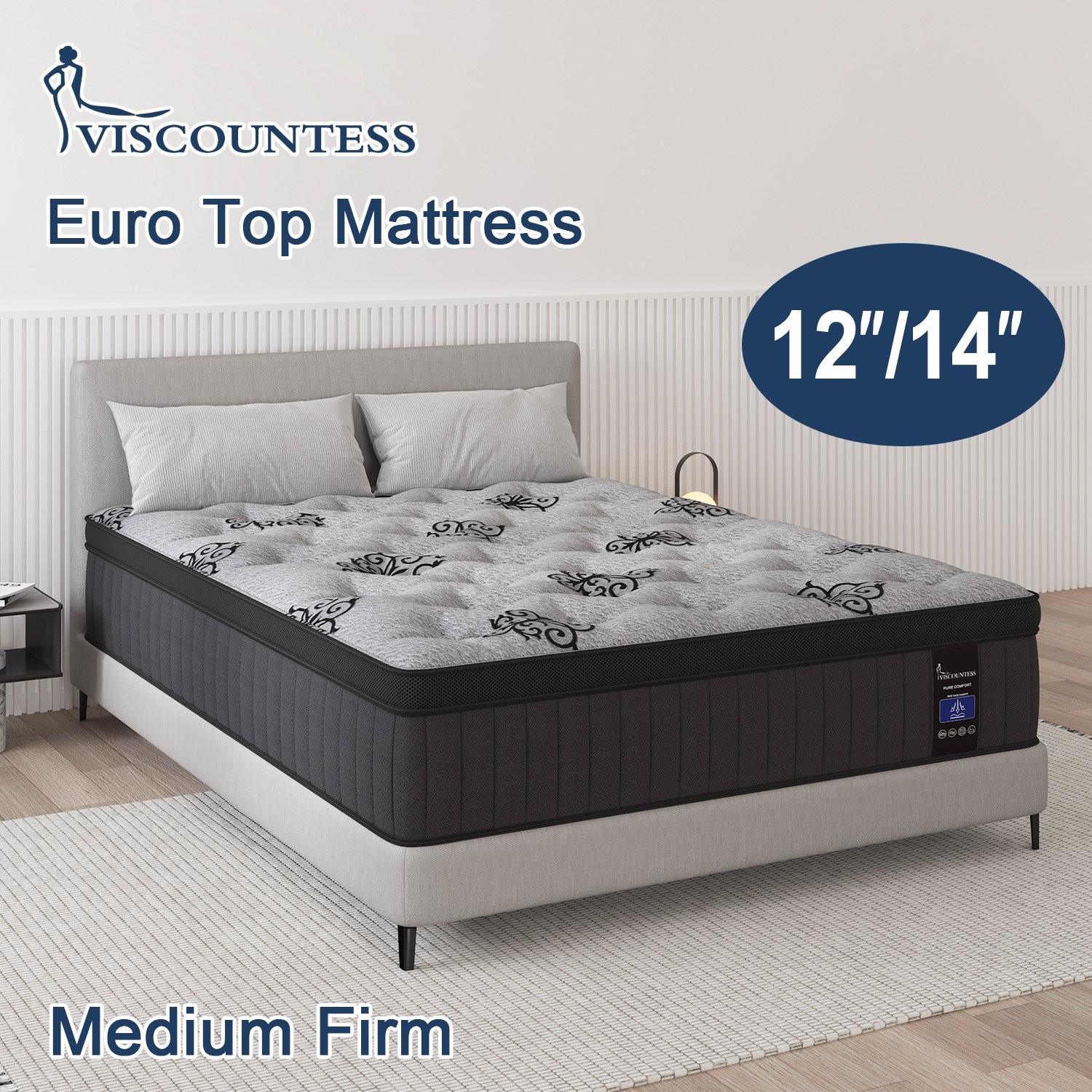 9″12″14″ Twin Full Queen King Size Mattress in a Box Hybrid Spring Memory Foam