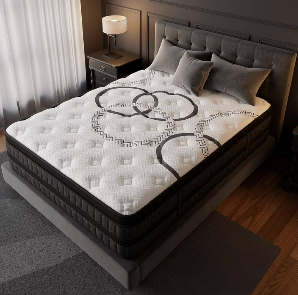12″ Colchon KING Gel Memory Foam Hibrido Cama King Mattress Medium Firm Hybrid
