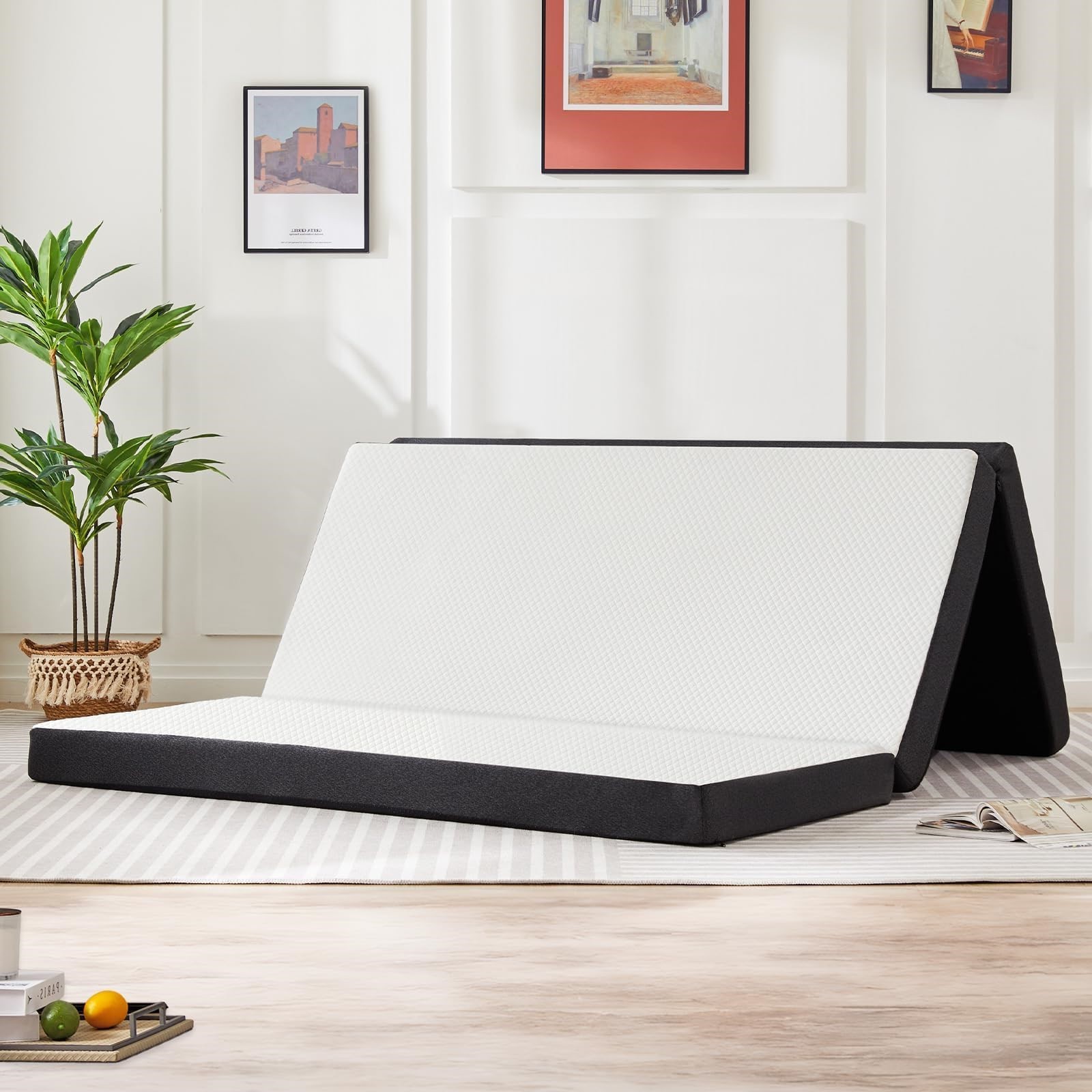 Twin Folding Mattress 3-Inch Tri-Fold Mattress with Washable Cover Floor Bed