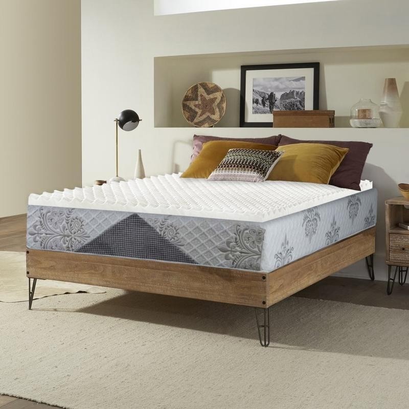 1 Inch Convoluted Foam Mattress Topper Twin Cooling Comfort Pressure Relief New