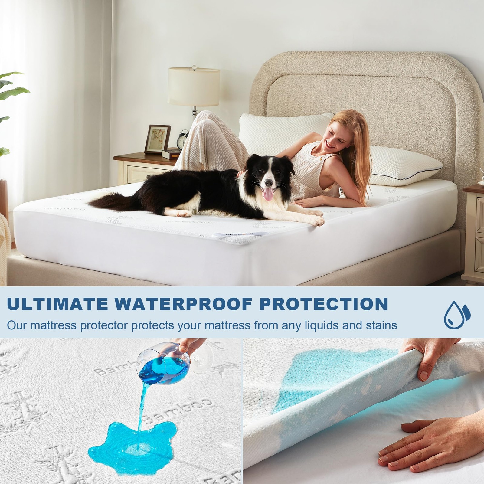 BEDLORE California King Size Waterproof Mattress King, White