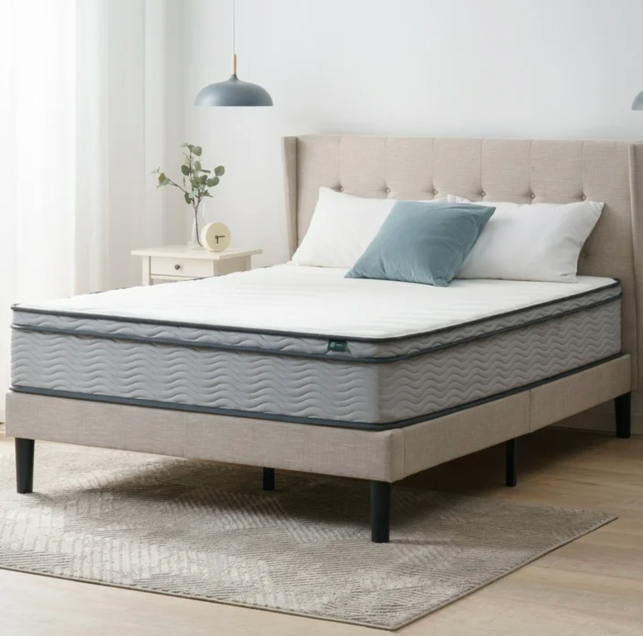 10″ Colchon QUEEN Innerspring Foam Cama Queen Mattress Medium Euro Top NEW