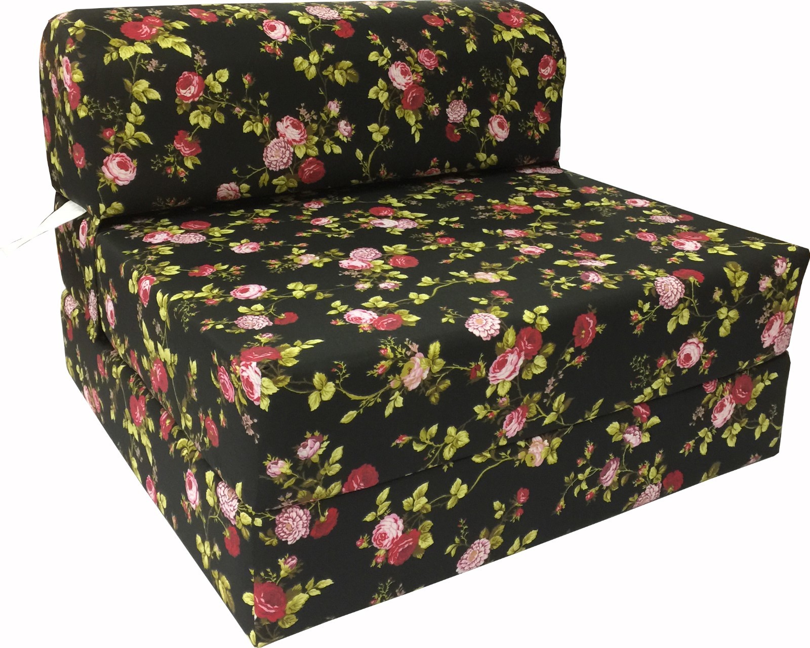 Full 6 x 48 x 72 Flip Chair Folding Foam Beds, Foldable Sofa Bed, Rose Blk