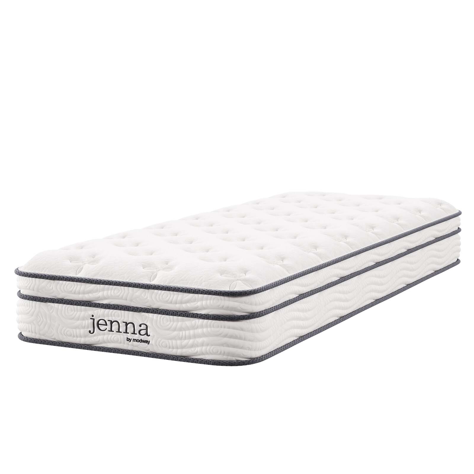 Modway Jenna 8″ Innerspring and Foam Narrow Twin Mattress in White