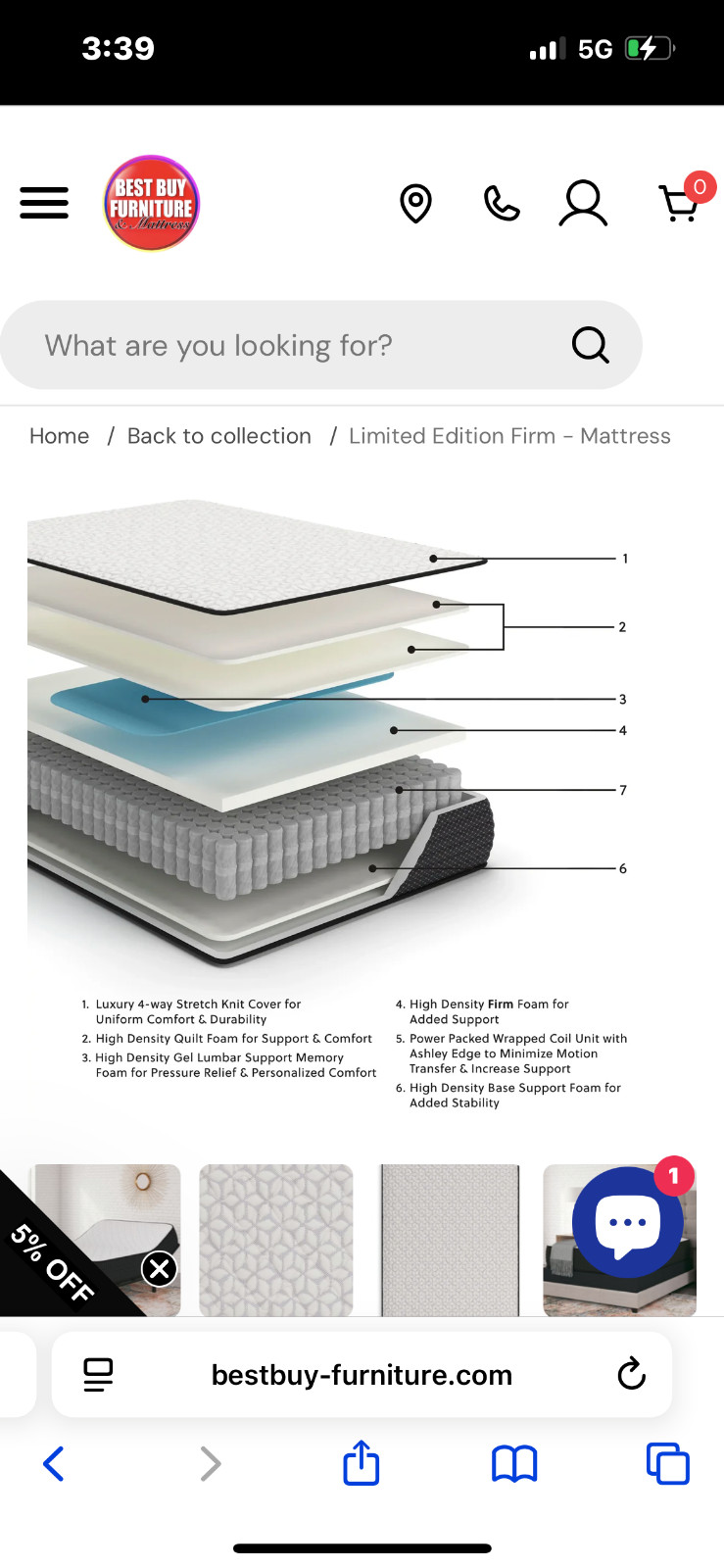 Brand new 12 inch ashley furniture limited edition firm mattress