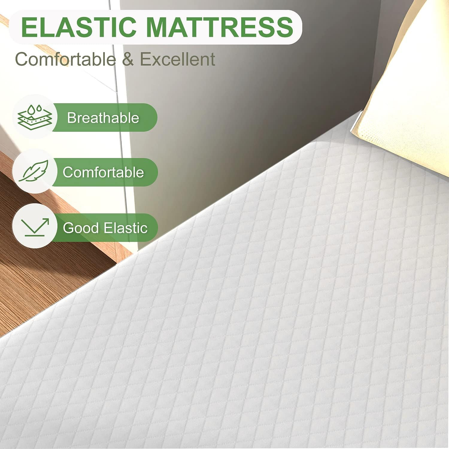 FDW | 5 Inch Twin Mattress | Medium Firm | Gel Memory Foam Mattress | White | Be
