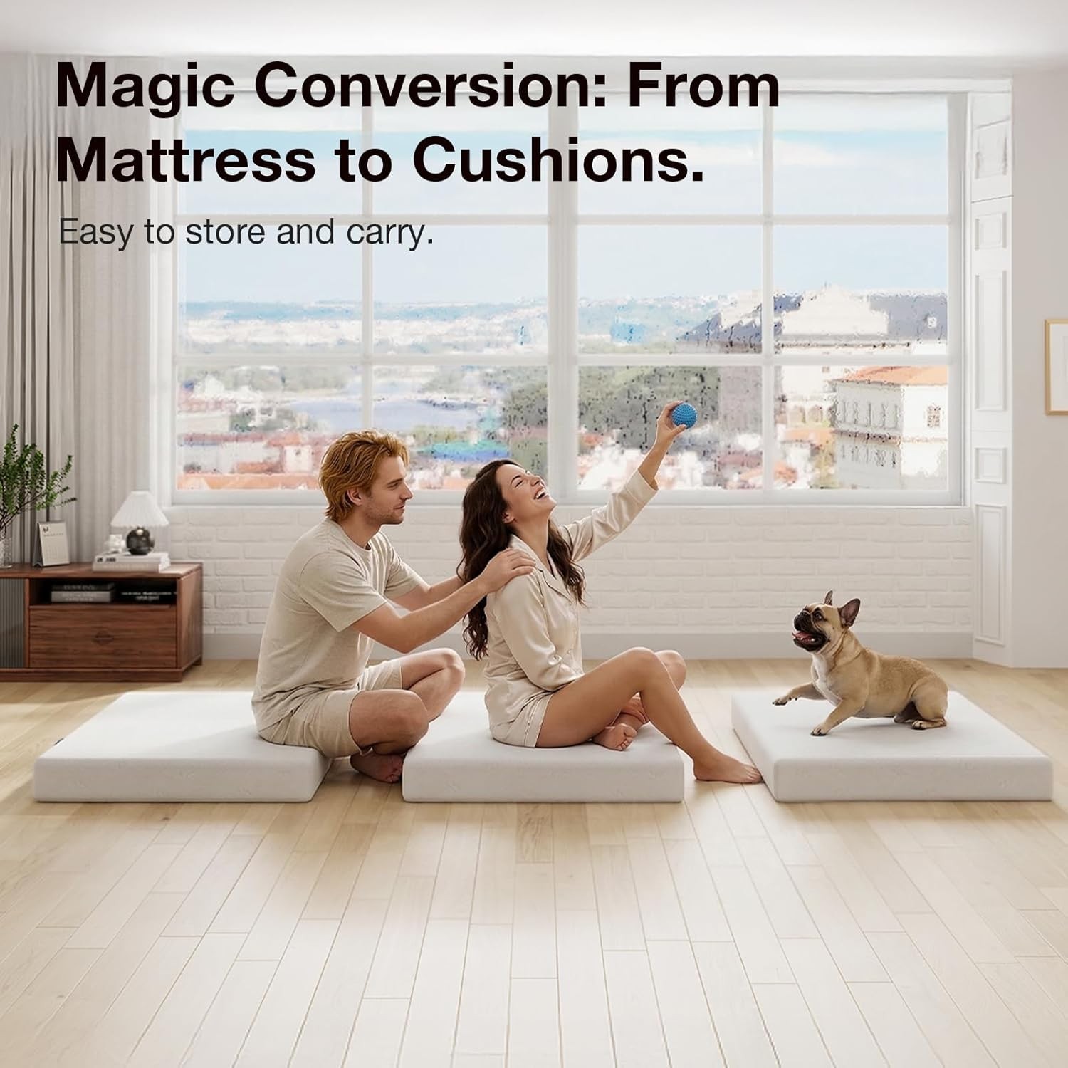 Avenco 4″ Tri-fold Memory Foam Mattress – Single Size Portable Folding Floor Mat