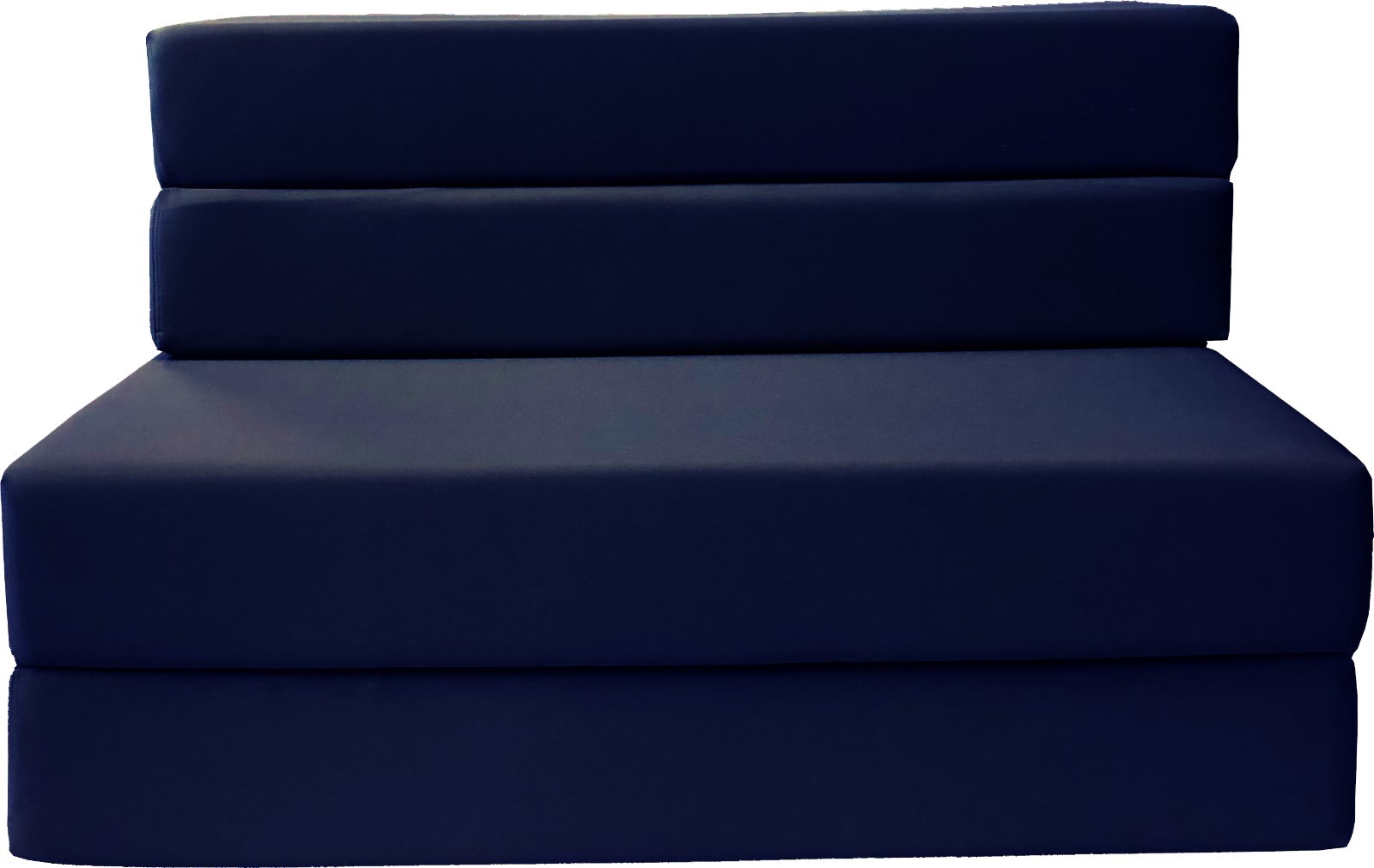 Full Size 4-Foldable Foam Matress Studio Folding Sofa Chair Bed, Navy Blue