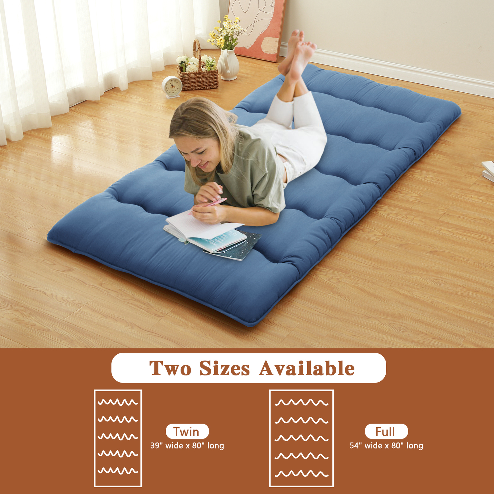 Japanese Style Floor Futon Mattress,Folding Futon Mattress Sleeping Mattress Pad