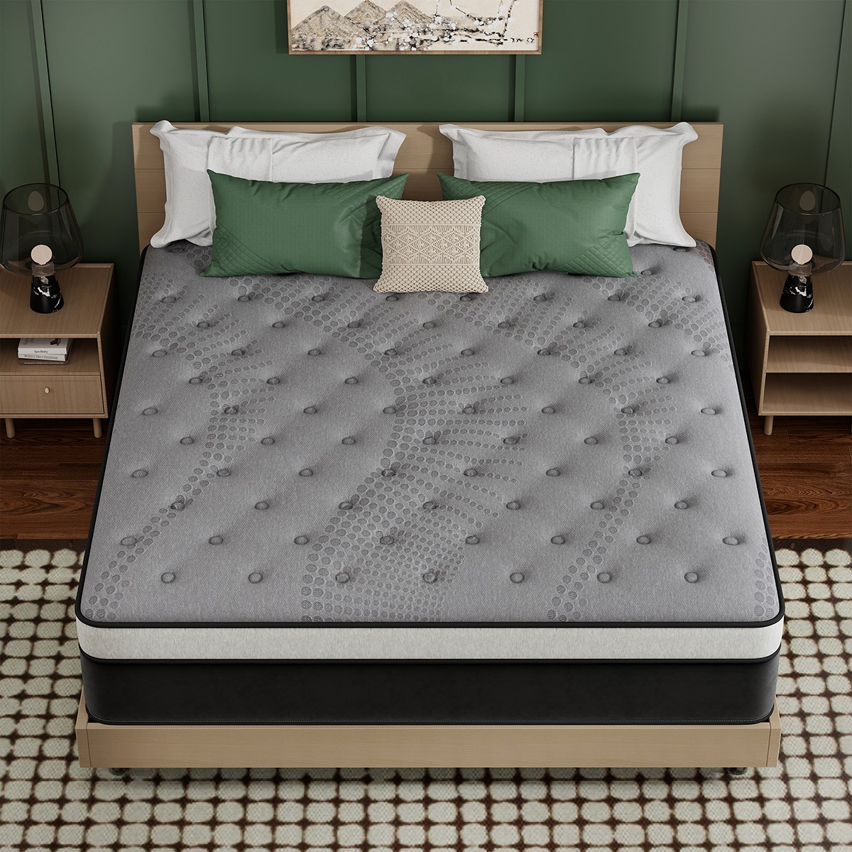 12″ 14″ Hybrid Mattress Gel Memory Foam Pocket Coils Twin Full Queen King in Box