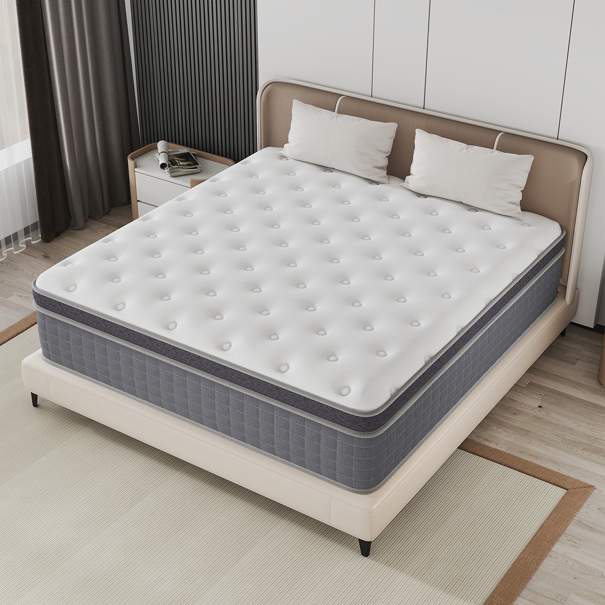 10/12/14 Inch Mattress Hybrid Memory Foam Bed in A Box,Twin Full Queen King Size