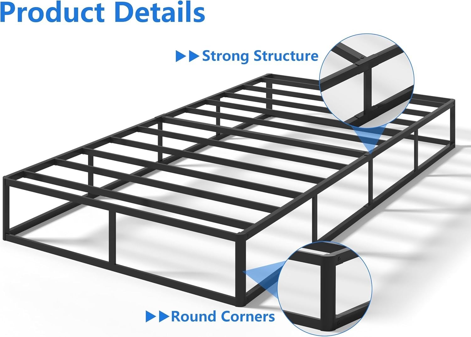 Box Spring Twin Bed Bases 9 Inch High Metal Twin Box Spring Only Heavy Duty