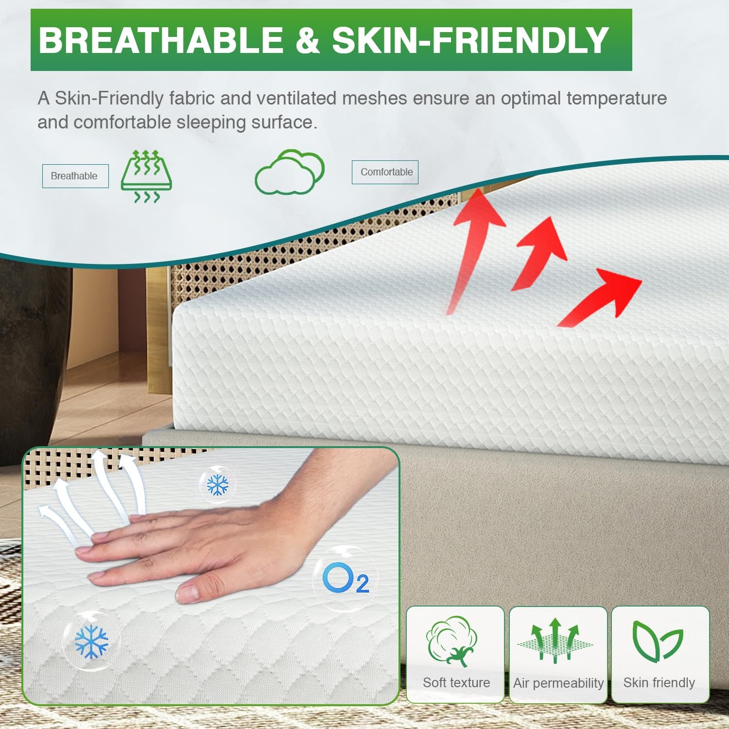 Twin XL Gel Memory Foam Mattress Medium Firm Pressure Relief Cooling CertiPUR-US