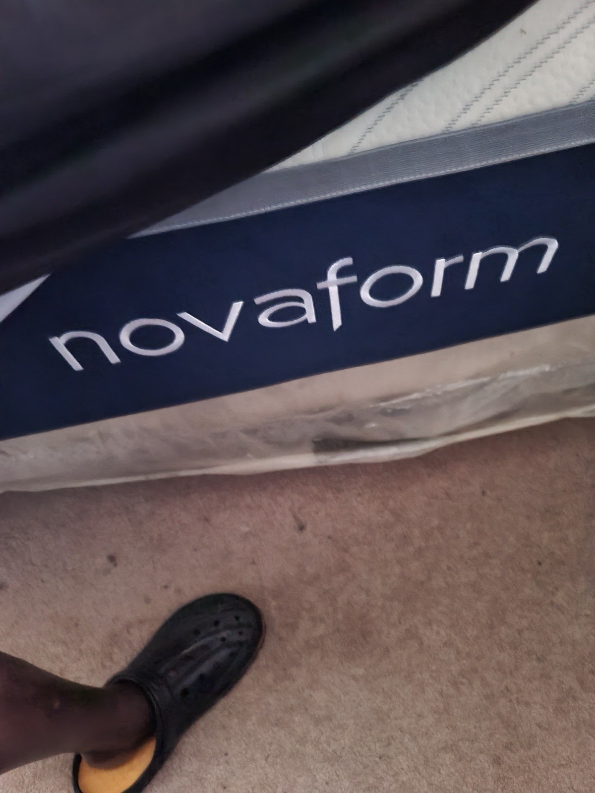 Novaform Cooling Memory Foam Mattress Queen Firm White/Blue Floral Fabric