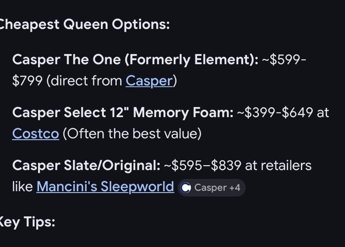 Casper Essential Queen Mattress – NEW IN BOX – NOS
