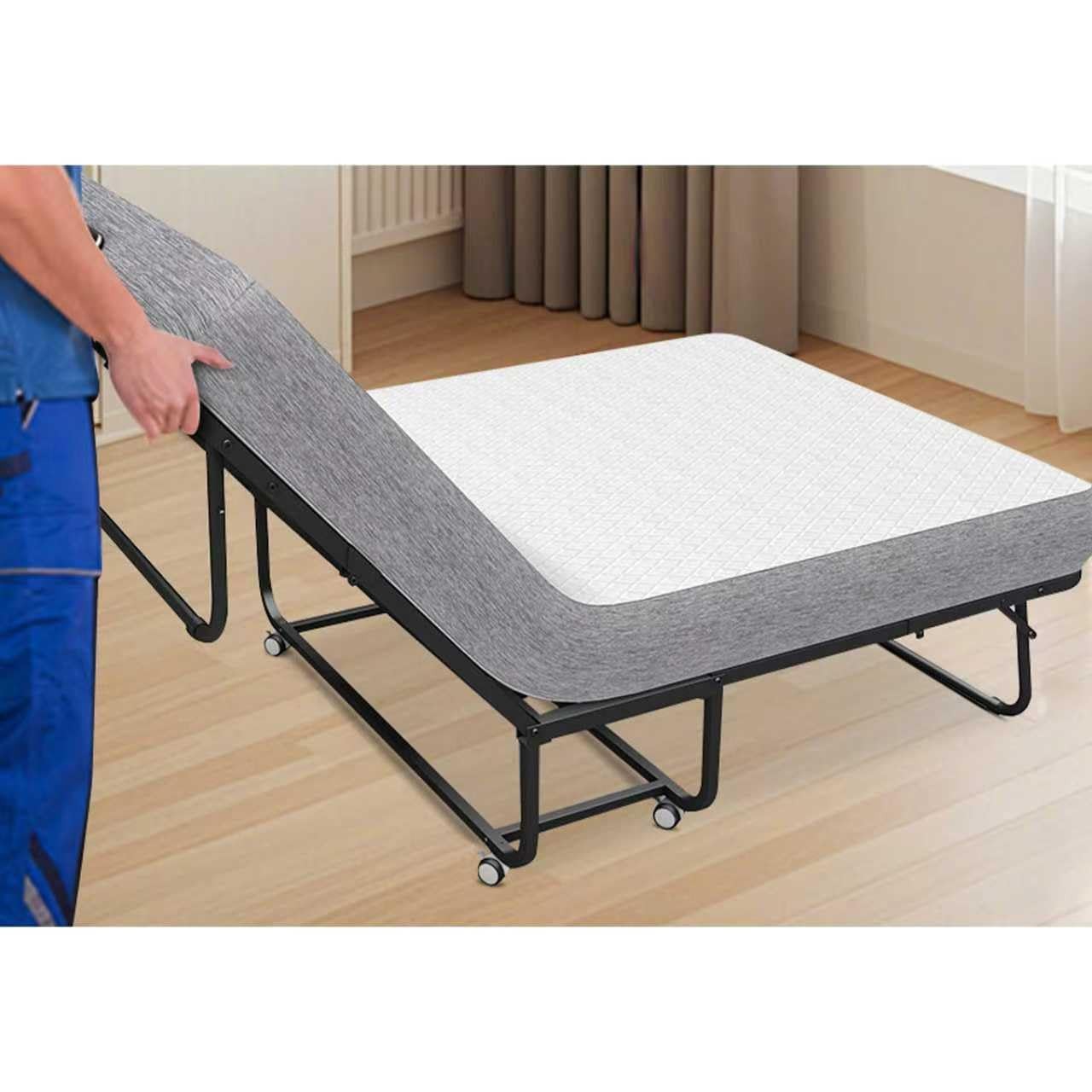 Folding Bed with Mattress for Adult – Twin Size75”x38” Portable Foldable Ro…