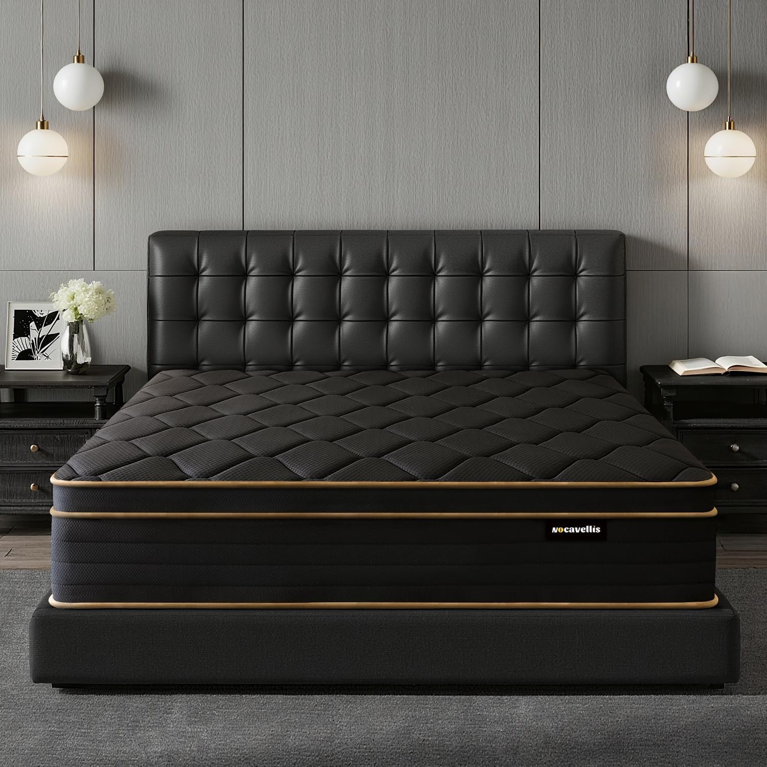 Queen Mattress 12 Inch Memory Foam Pocket Spring Hybrid Bed Motion Isolation