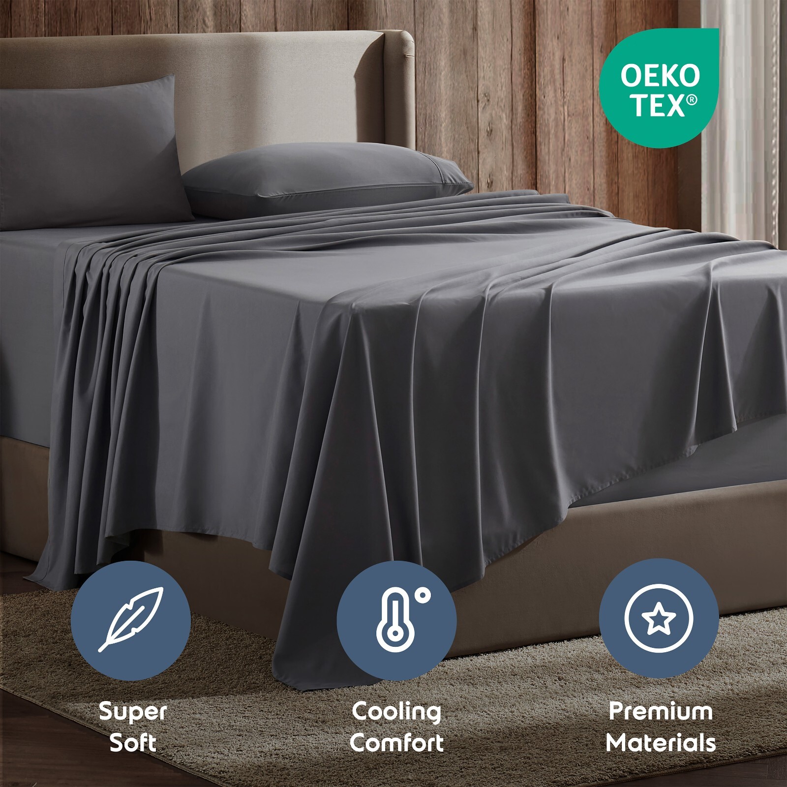 Green Tea 8″ 10″ 12″ Memory Foam Mattress with 4 Piece Deep Pocket Bed Sheet Set