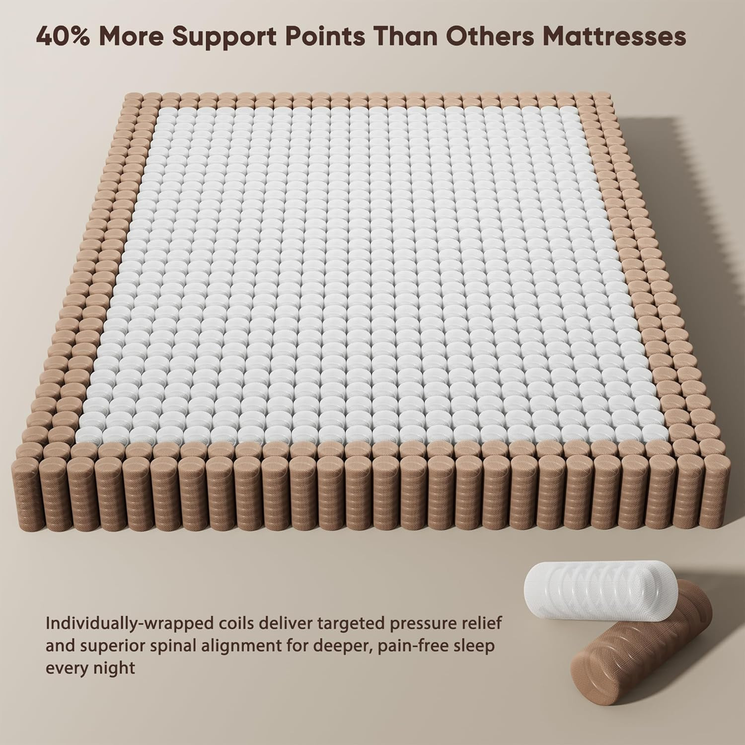 Queen Hybrid Mattress 12 Inch in a Box, Cooling Gel Memory Foam & Pocket Springs