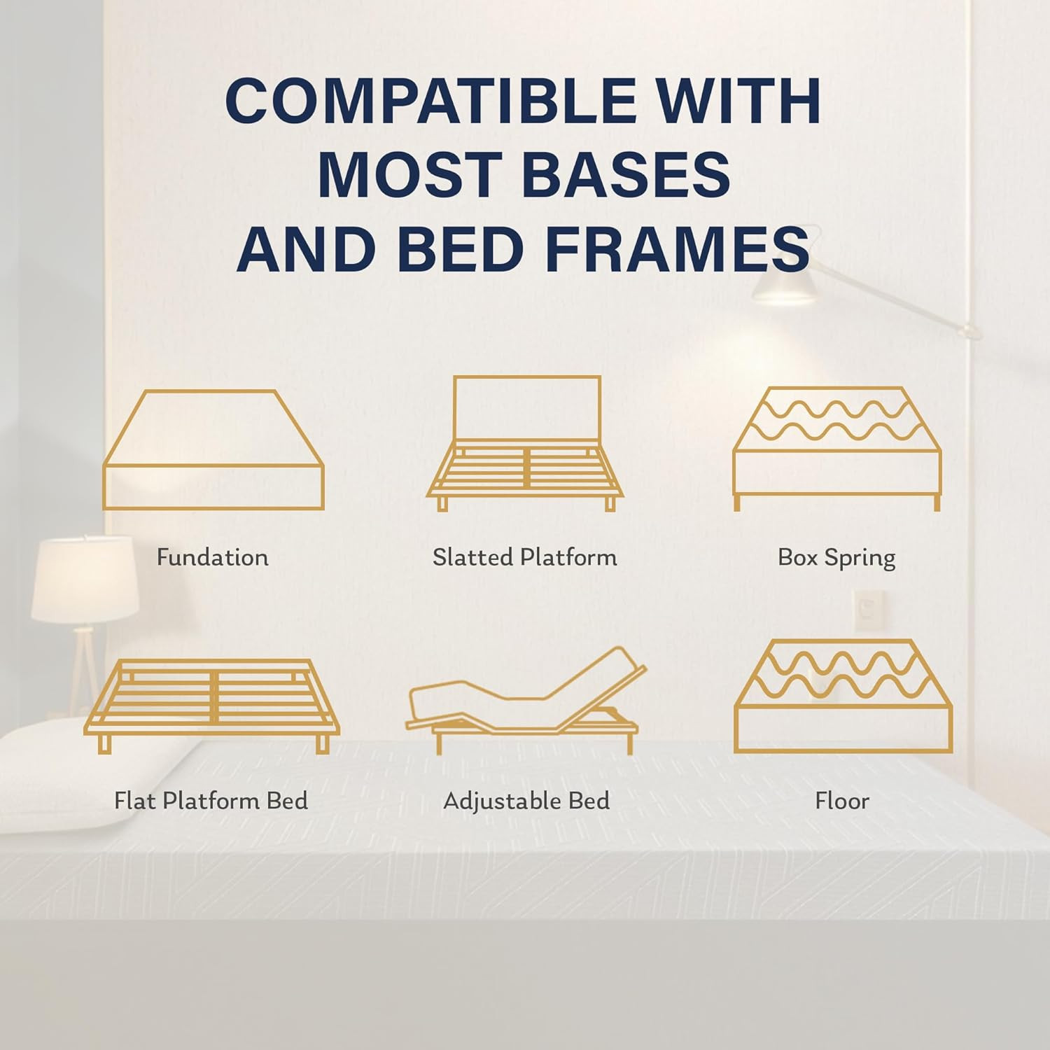 EGOHOME 14 Inch Queen Mattress, Copper Gel Memory Foam Mattress for Pain Relief,