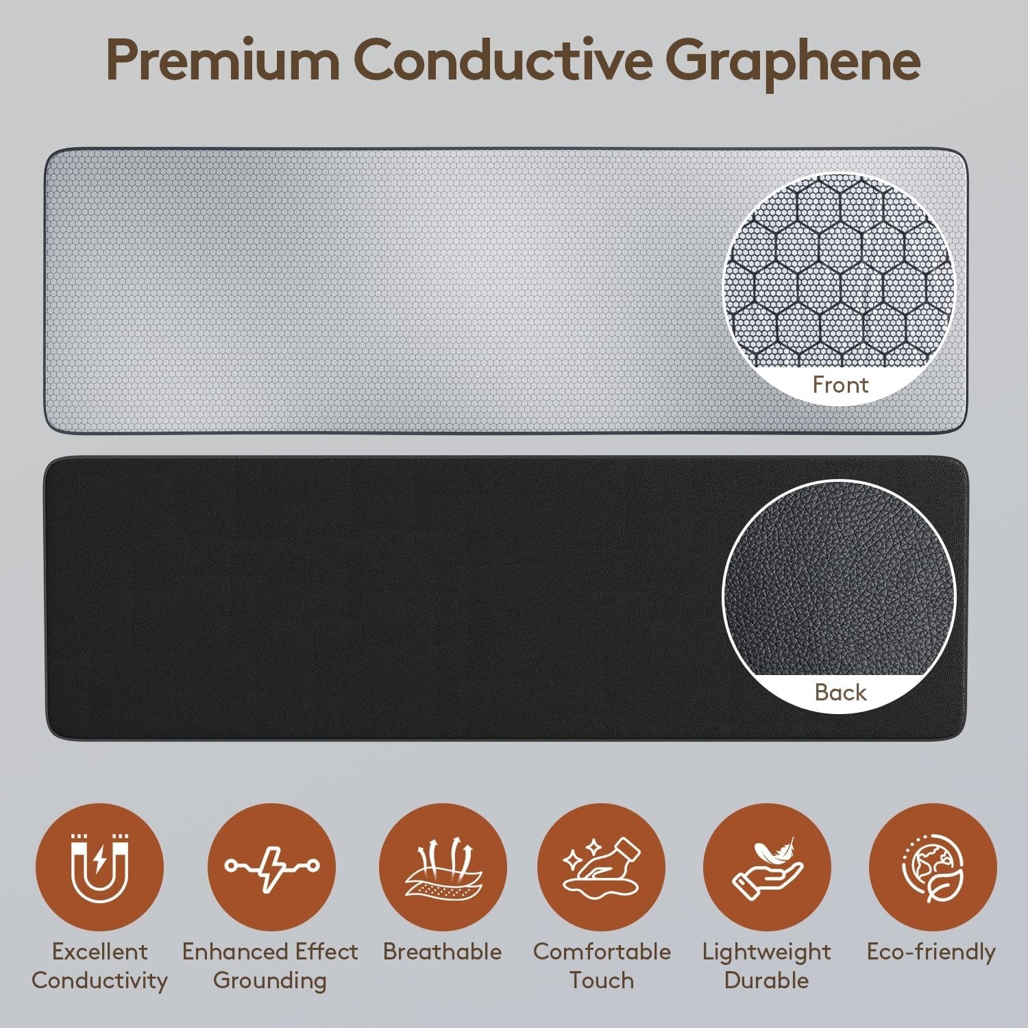 Graphene Grounding Mat for Bed Queen, Sleep Pain Relief, Anxiety Reduce, Energy