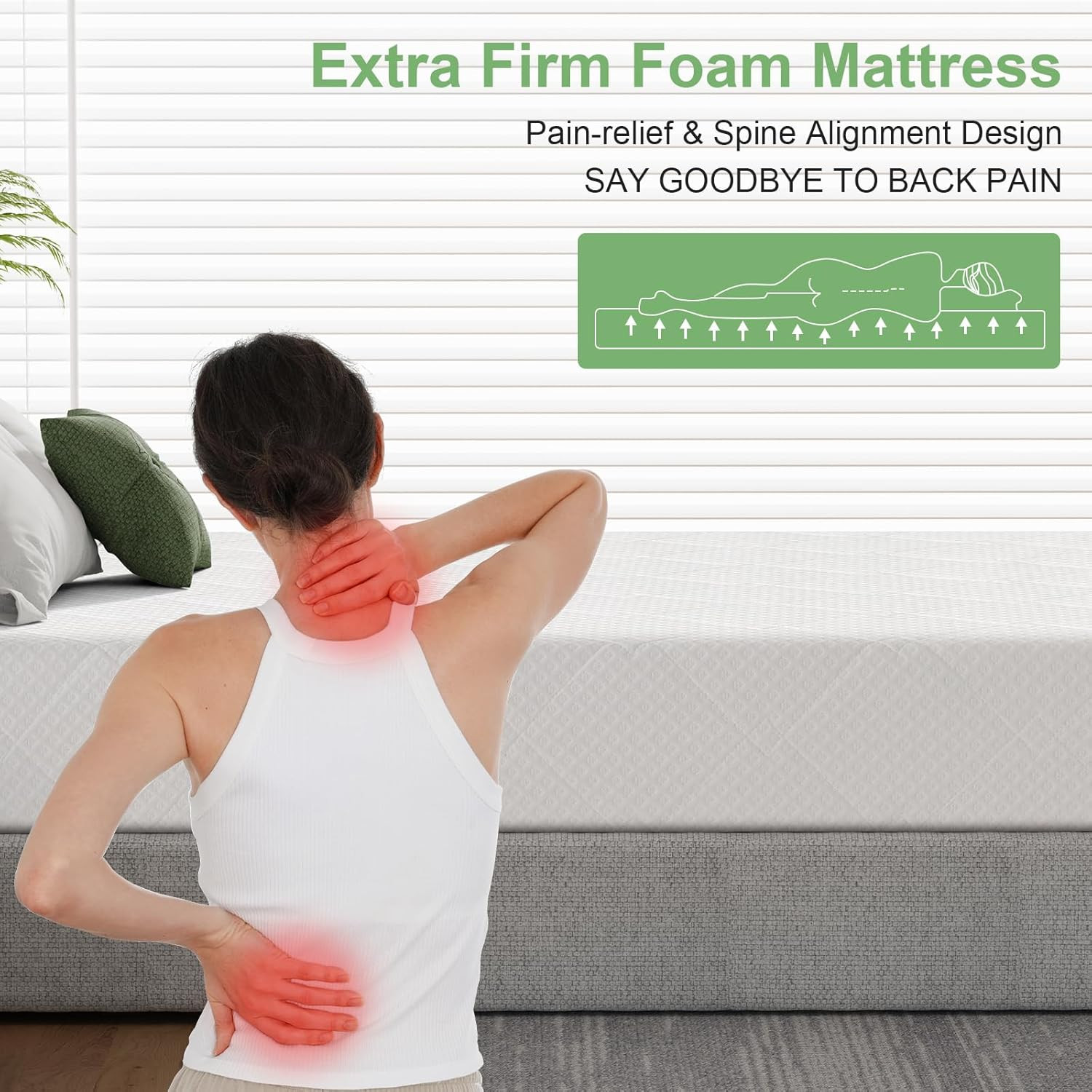Extra Firm Mattress Twin Size 8 Inch, Premier High Density Foam Mattresses in Bo
