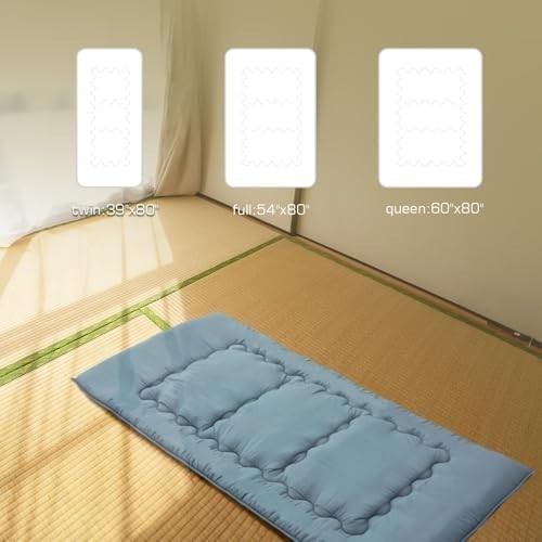 Foldable Japanese Floor Mattress 39″x80″ Tatami Futon Pad, 2.5″ Thick, Twin Size