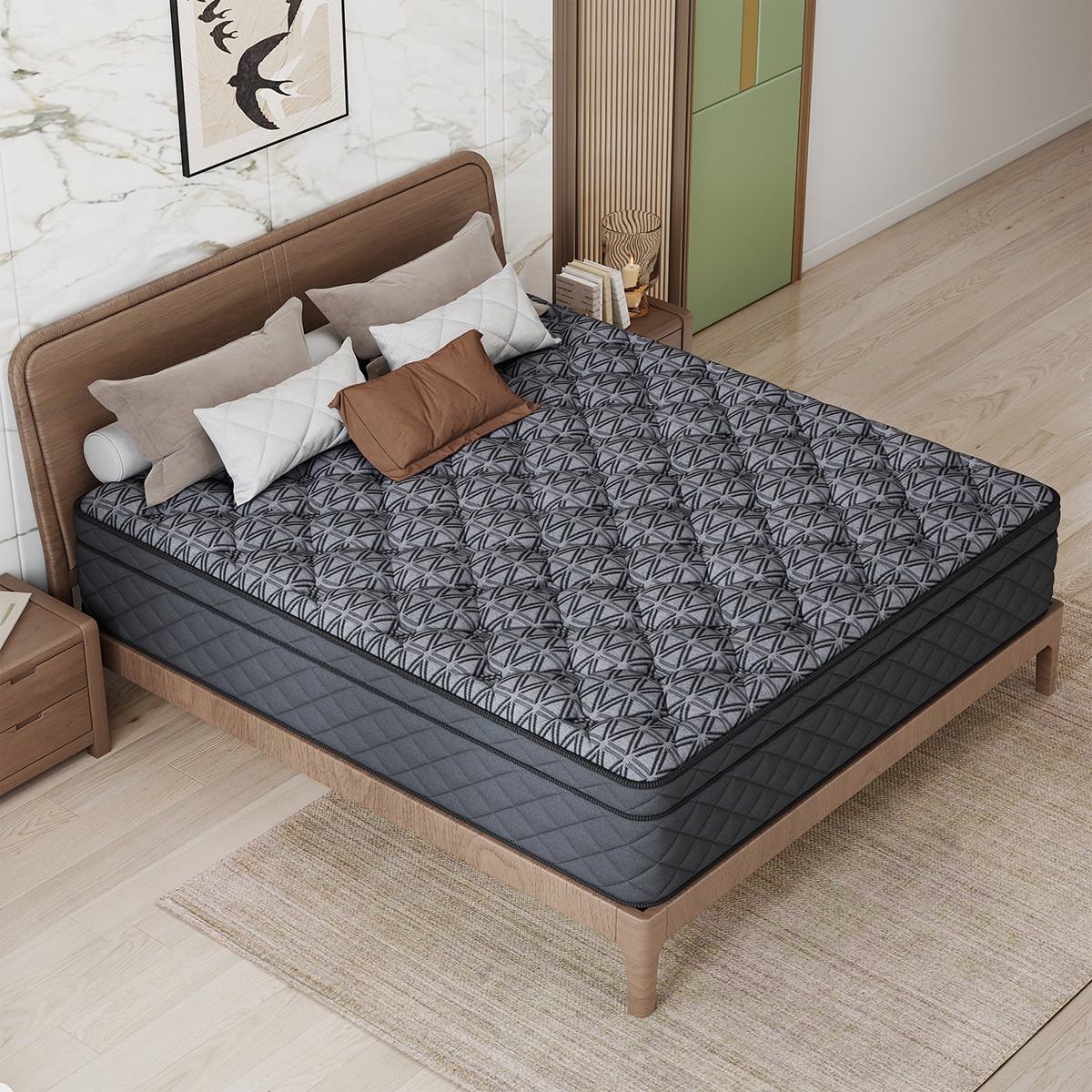 12″ 14″ Twin Full Queen King Mattress in a Box Gel Memory Foam Pocket Spring