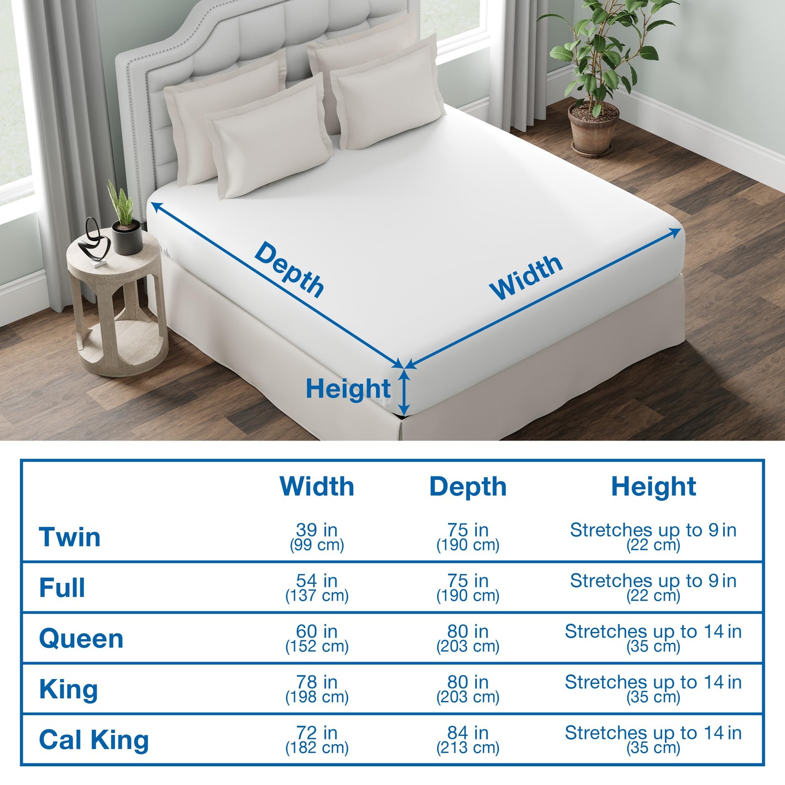Fresh Ideas Waterproof Mattress Protector 100% Vinyl California King, White