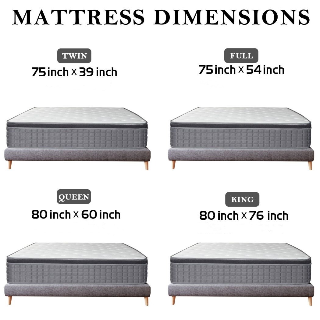 MICOOLS 12/14 Inch Mattress Twin Full Queen King Size Medium Firm Bed In a box