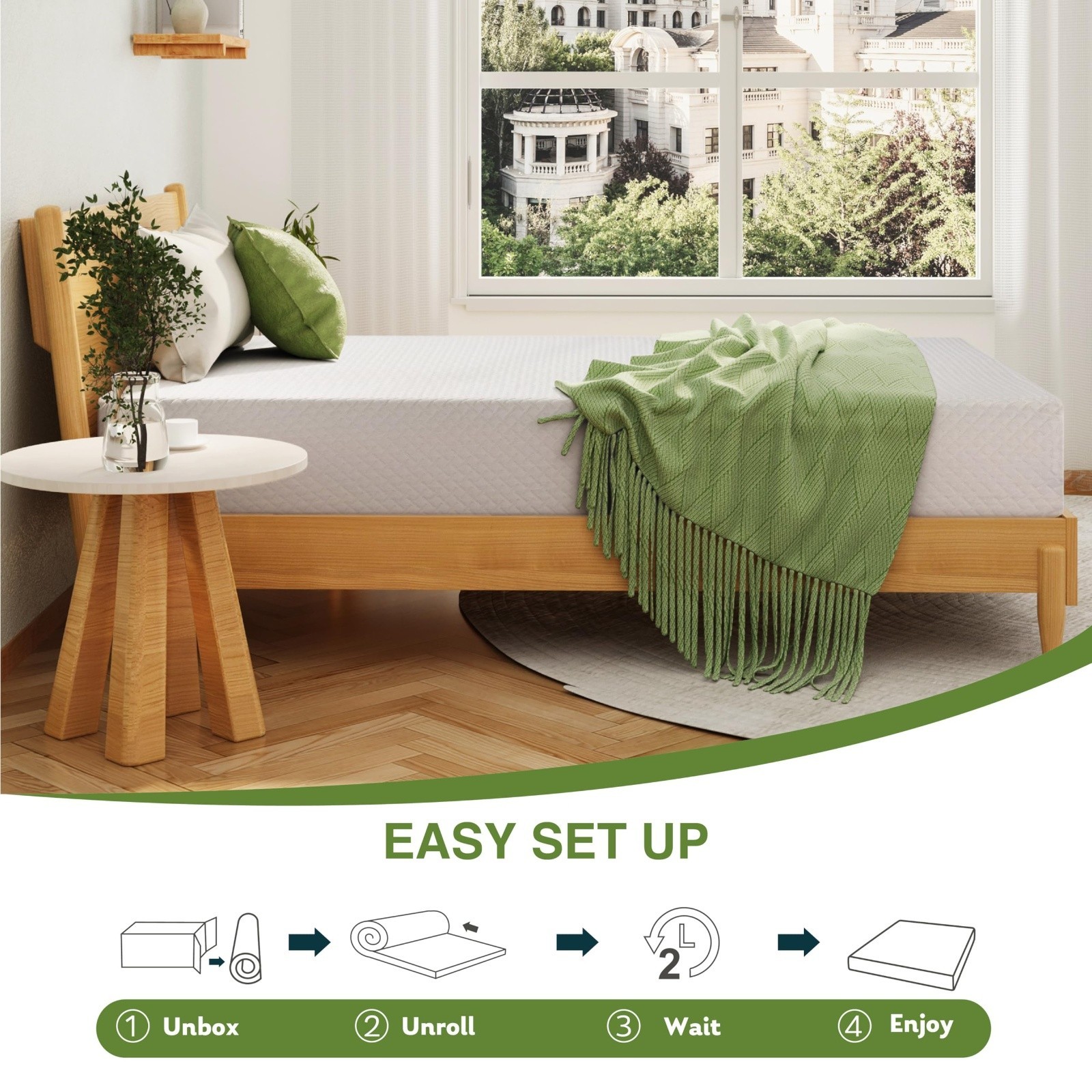 EGOHOME Twin XL Memory Foam Mattress, 5 Inch Bed Mattress in a Box with Cooling