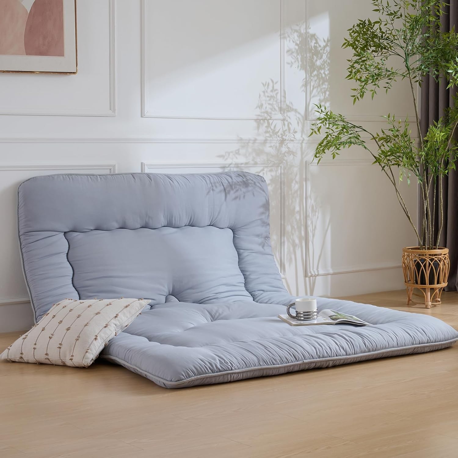 Japanese Floor Futon Mattress 3.5in Thicken Tatami Foam Twin 80×39 Gray