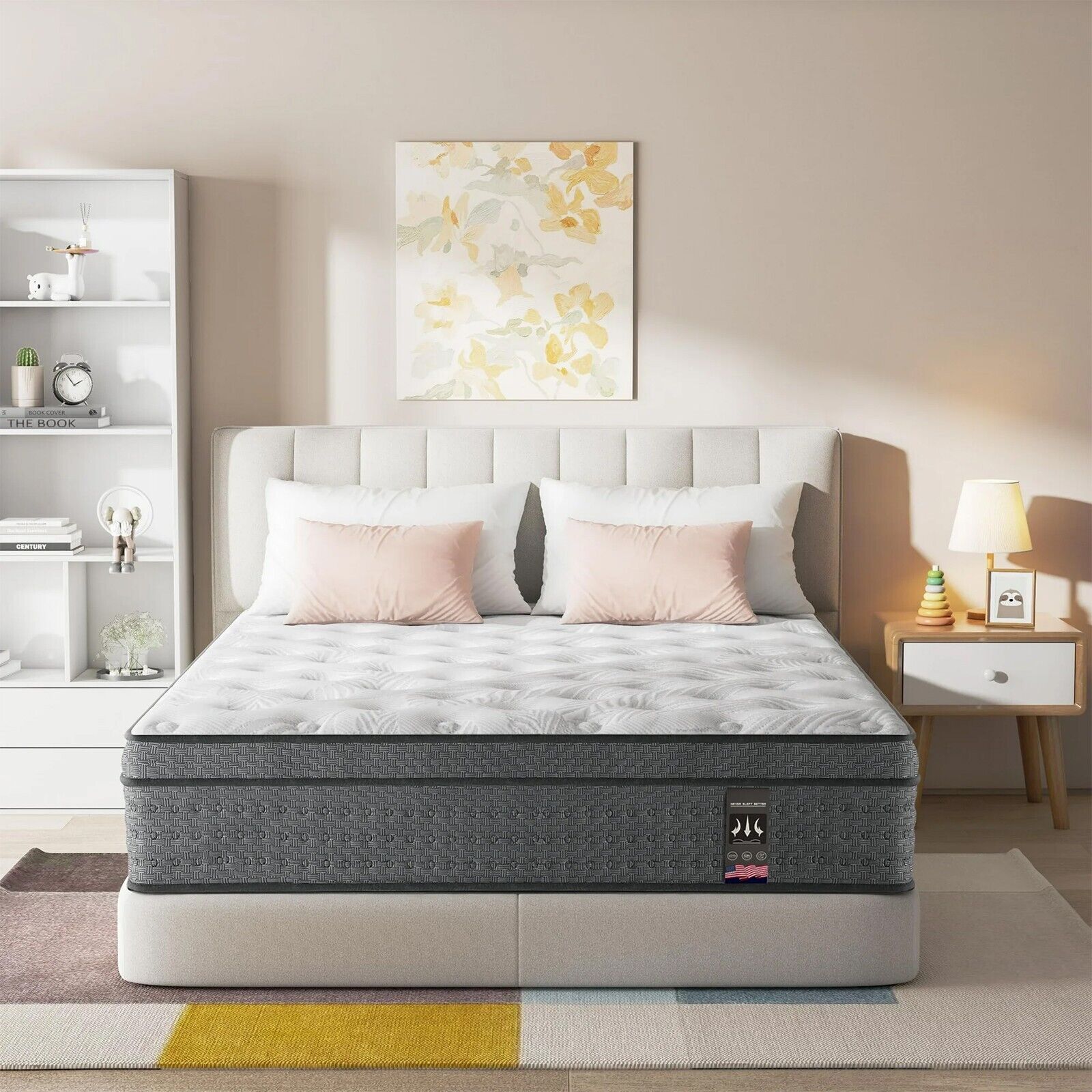 14″ Twin Full Queen King Memory Foam Spring Hybrid Mattress Medium Firm Mattress