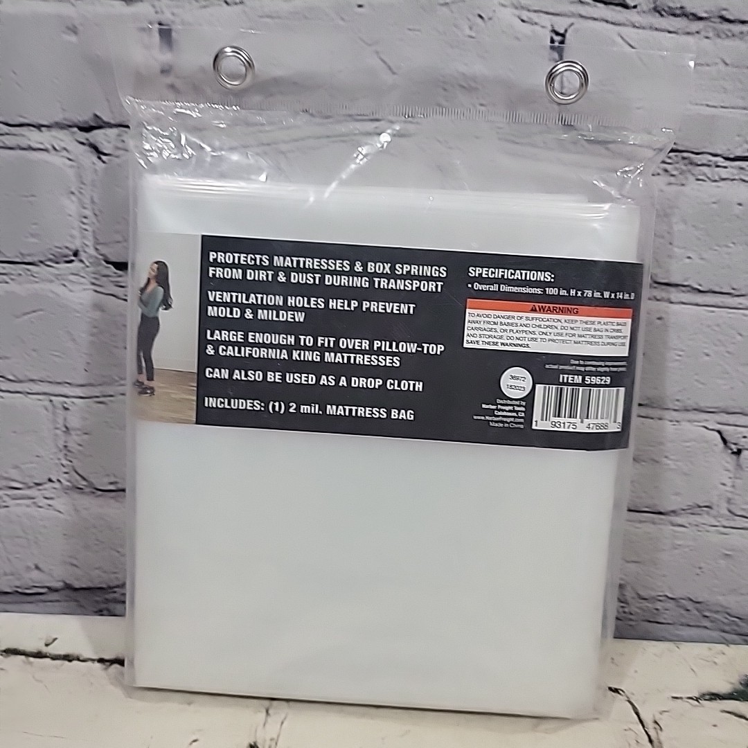 Franklin Mattress Bag King Size Protects Move Storage Clear 100in x 78in x 14in