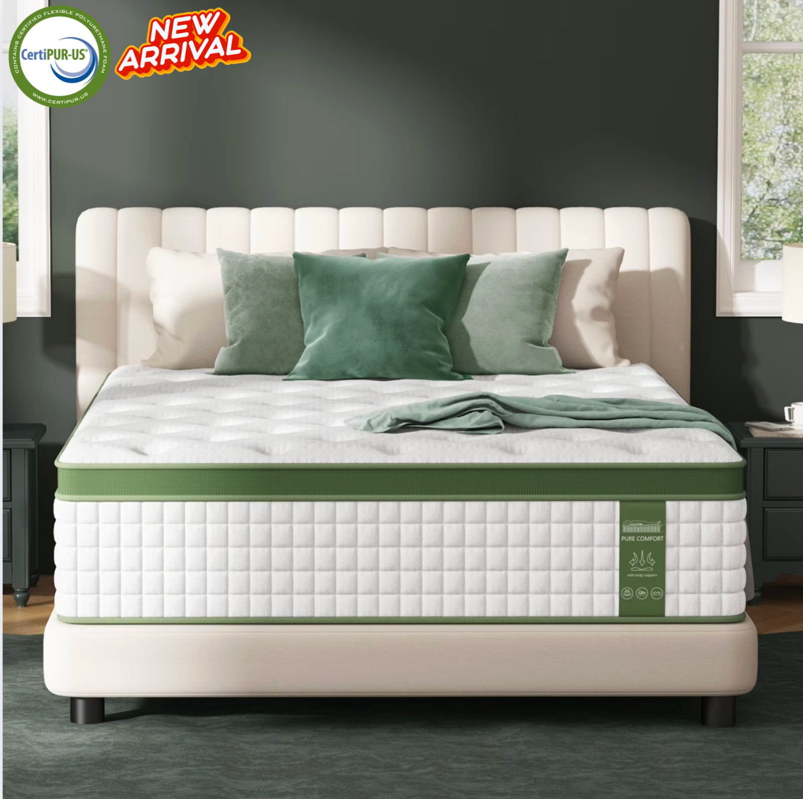 14″ Full Colchon Gel Memory Foam Hibrido Full Cama Mattress Hybrid Medium Firm