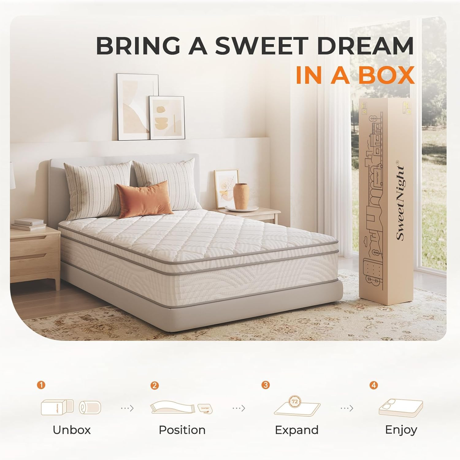 8 Inch Twin XL Mattress in a Box with Comfort Foam, Individually Wrapped Pocket