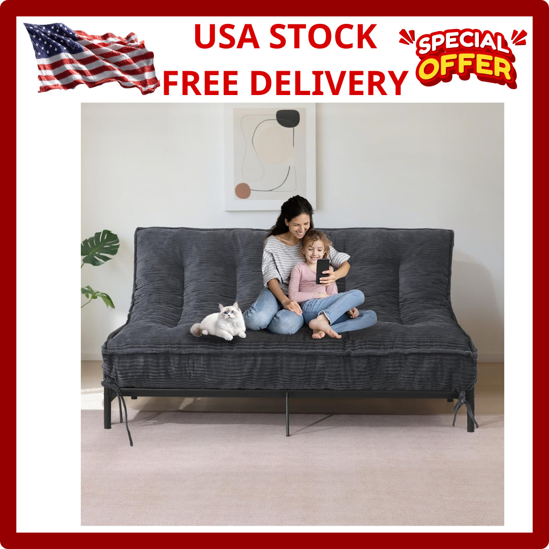 8″ Futon Mattress Full Size, Thick Futons Sofa Couch Bed Sleeper Sofa Bed, Floor