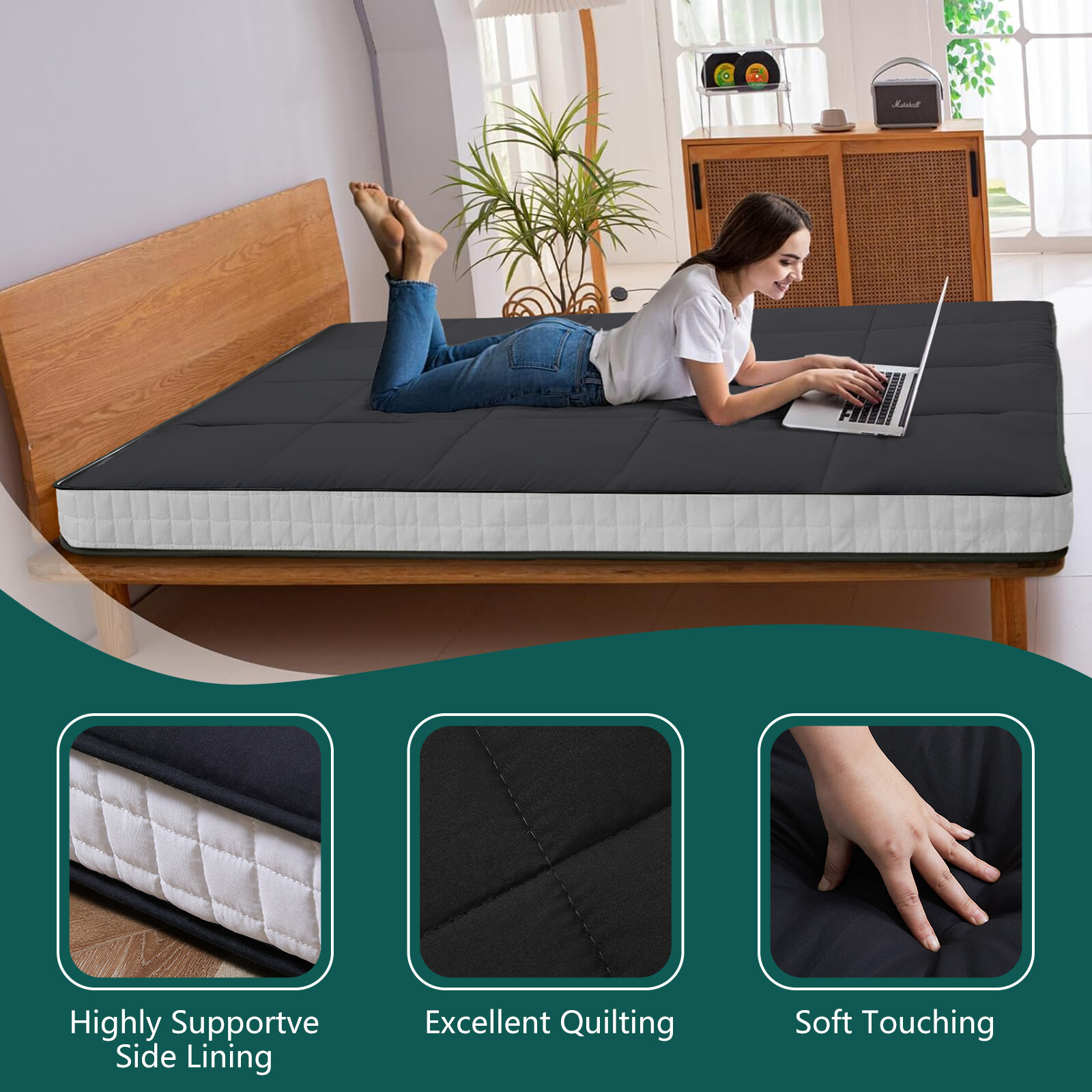 SLSY Futon Mattress for Floor Thick Japanese Floor Mattress Padded TwinFull Size