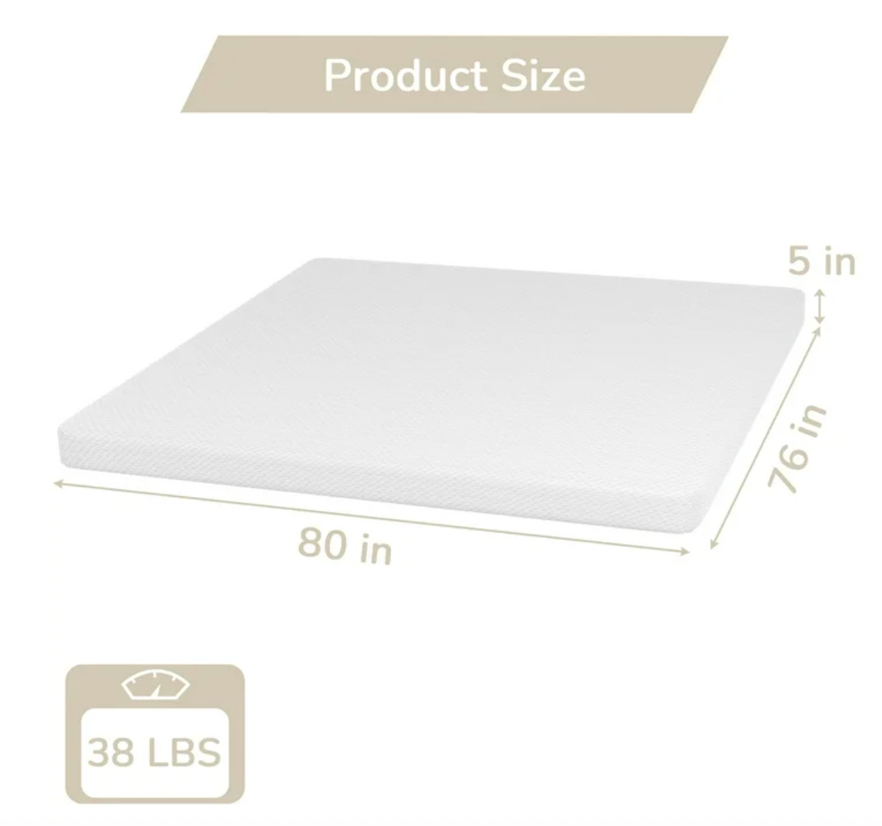 Colchón Para Cama King Size De Espuma Viscoelástica 5 Inch Colchones En Oferta