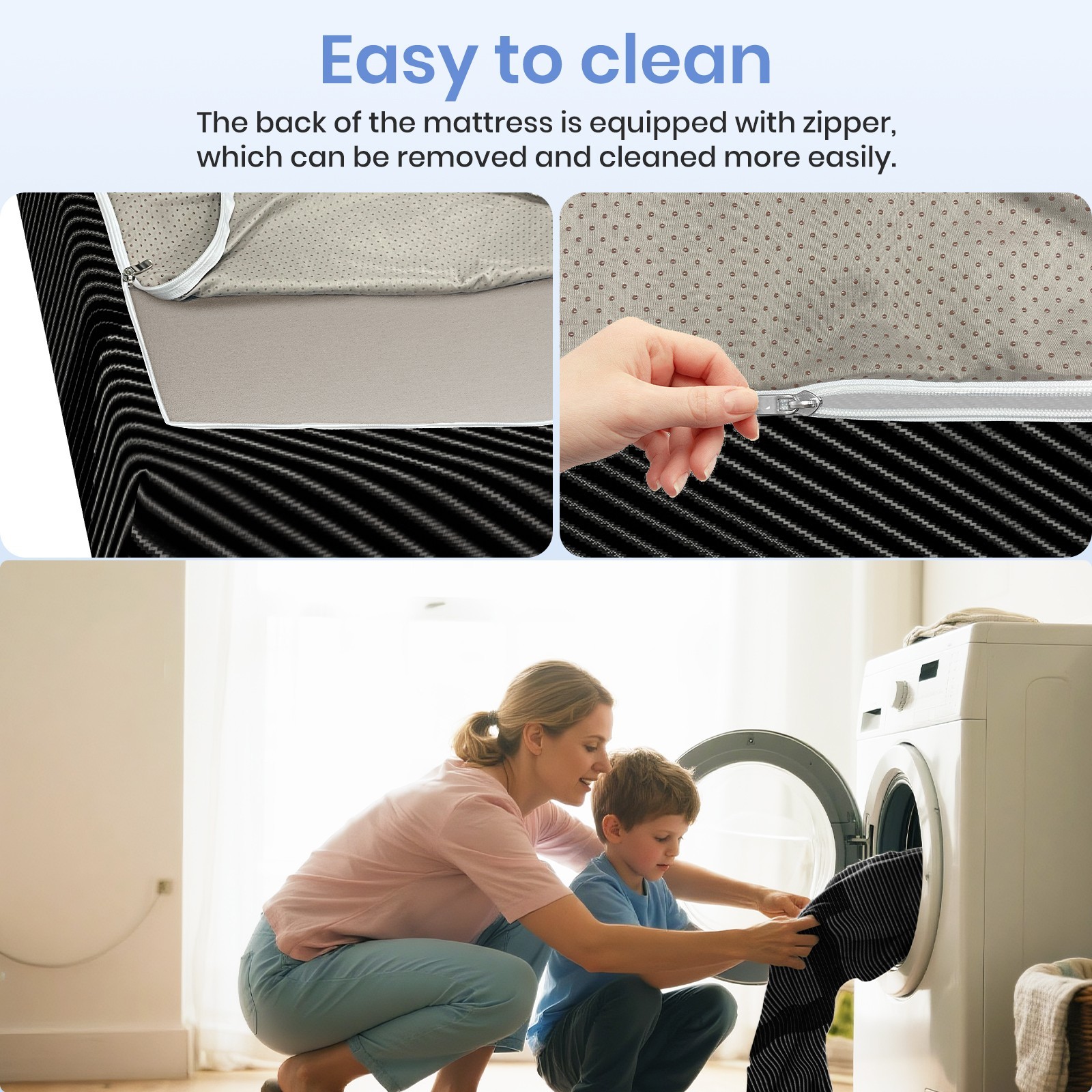 12″ Queen Mattress Cooling Gel Memory Foam Medium Firm Mattress in a Box, Black