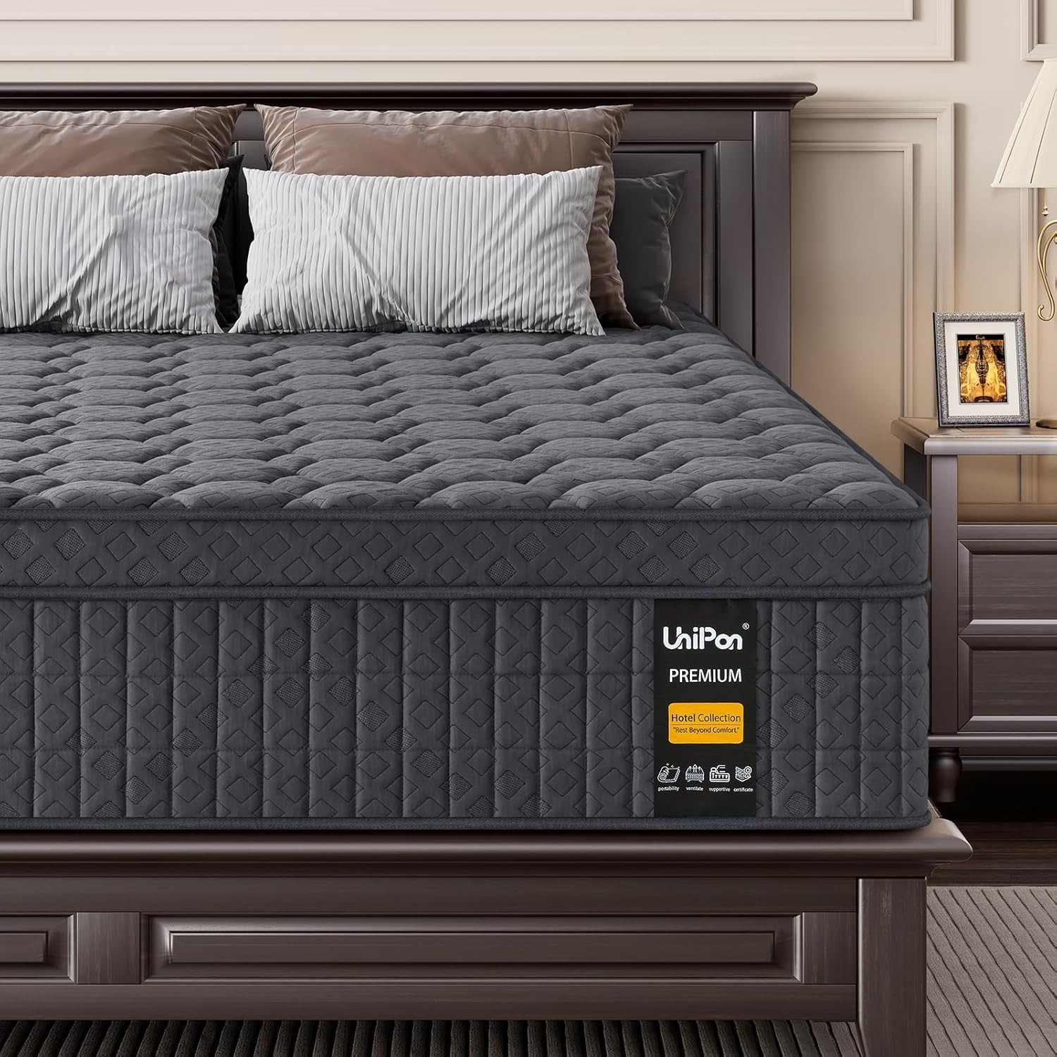 14 Inch Extra Firm Mattress Queen, Hybrid Mattress with Back and Lumbar Hip Supp