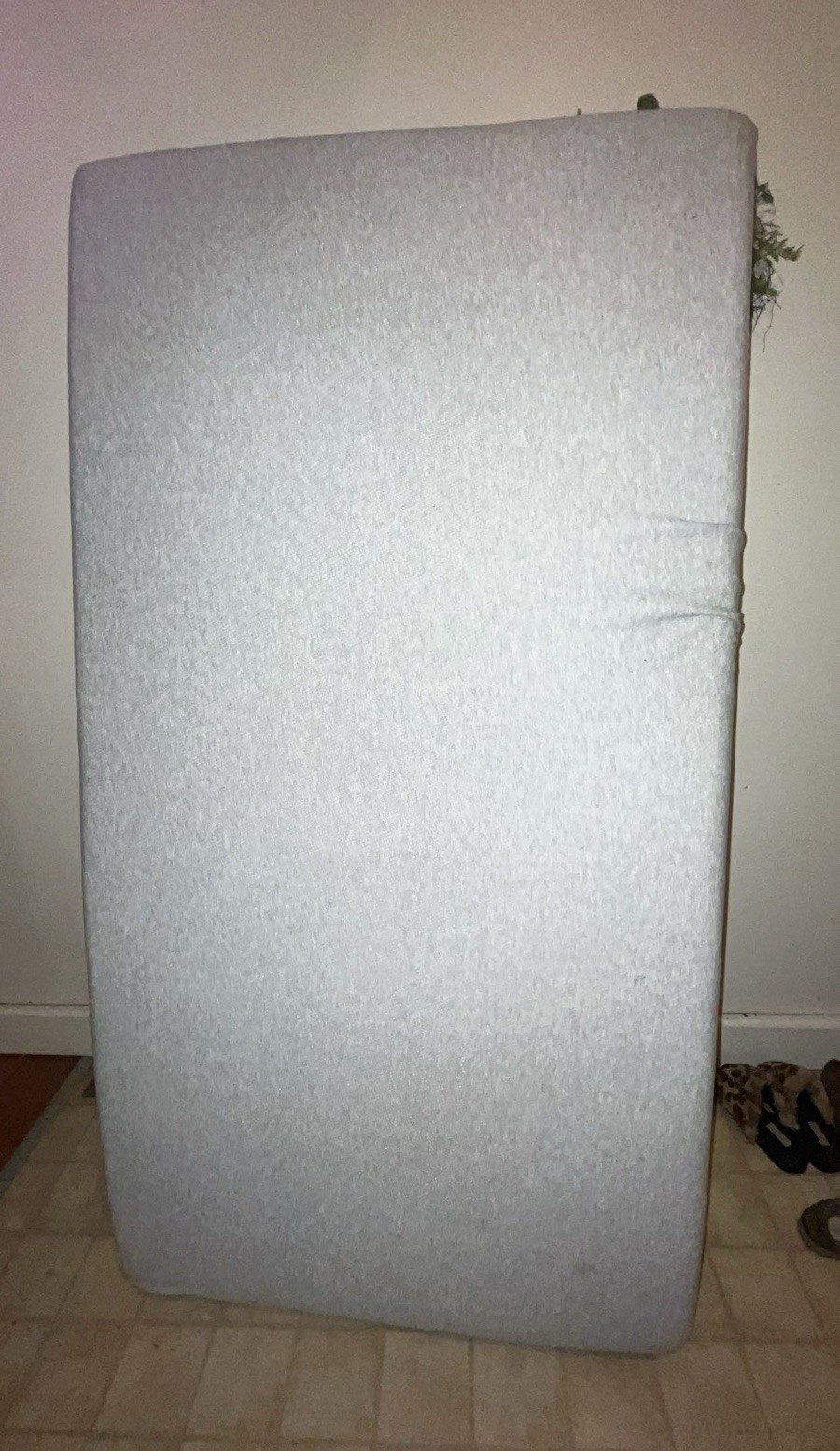 Twin Foam Mattress, Medium Firm, Gray Solid Fabric Cover, Removable Cover