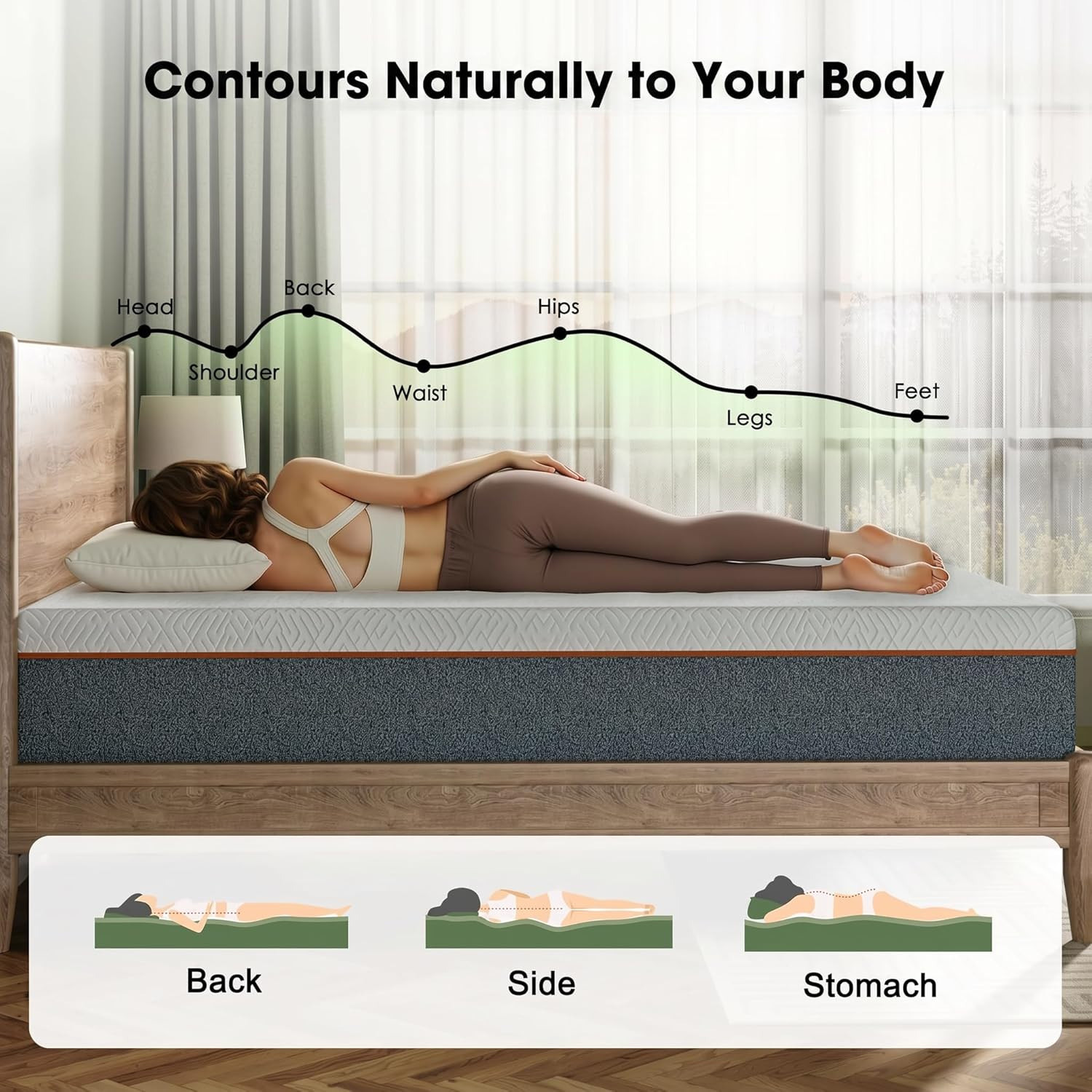 Queen 6 Inch Cooling Gel Memory Foam Mattress Medium Firm Bed In Box