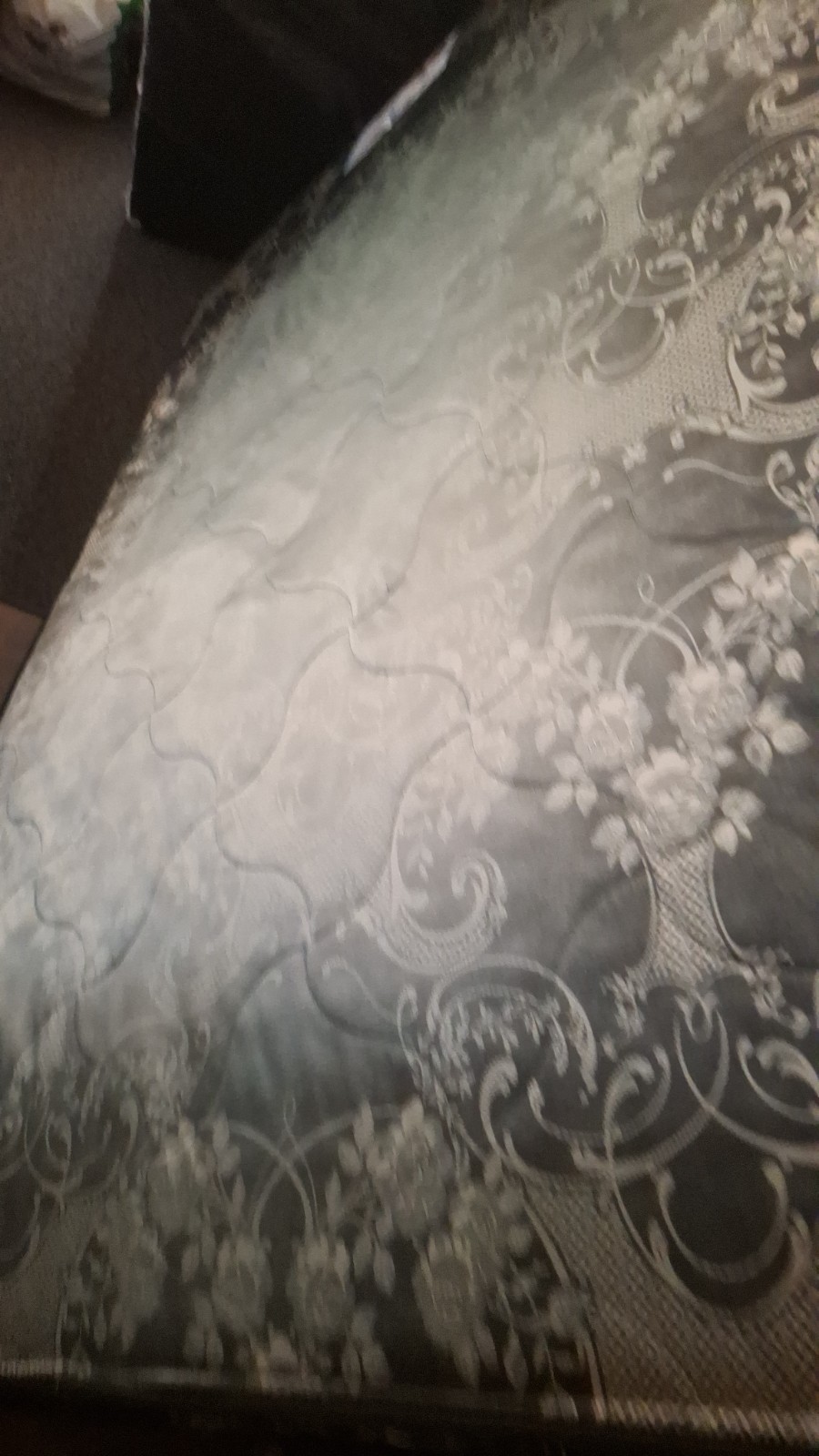 Ortho Plush Orthopedic Mattress Floral Pattern Black White Bedroom Rectangle