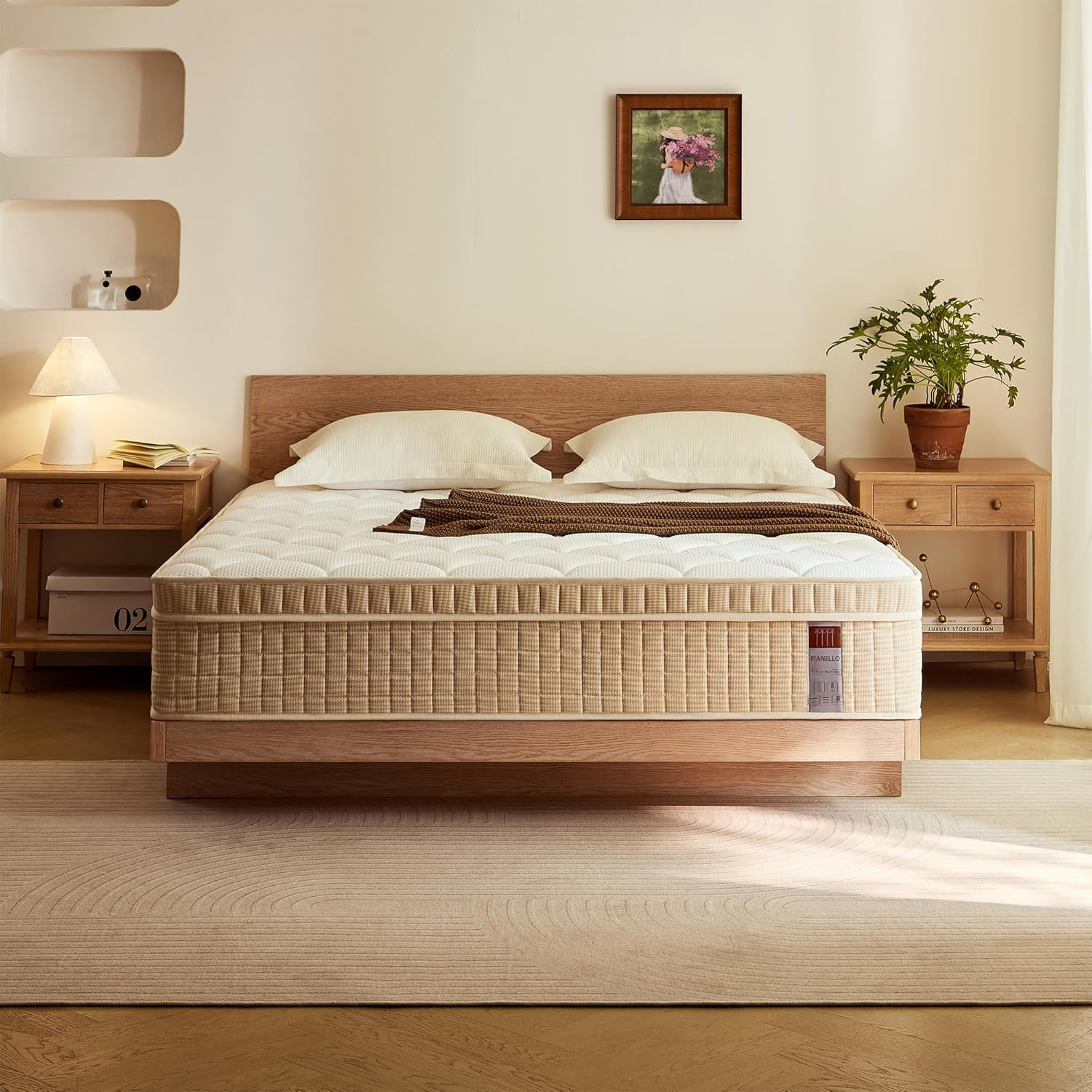 14 Inch Full XL Hybrid Mattress in a Box, Medium Firm with Cooling Gel Memory Fo