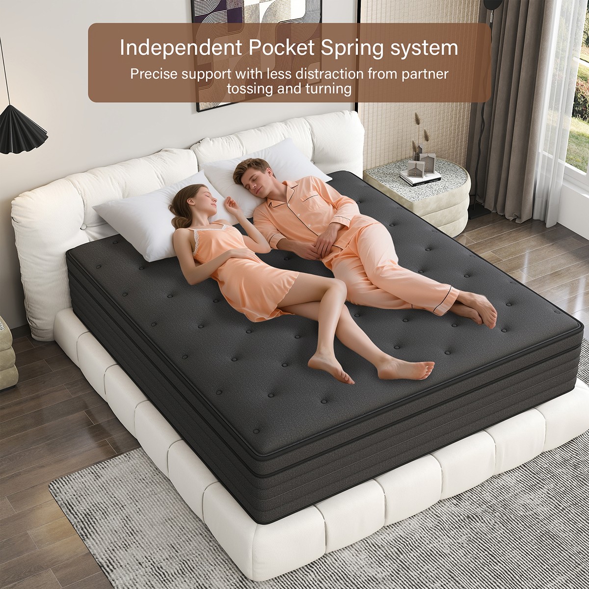 14 Inch Queen Size Hybrid Mattress Gel Memory Foam Pocket Spring Medium Firm Bed