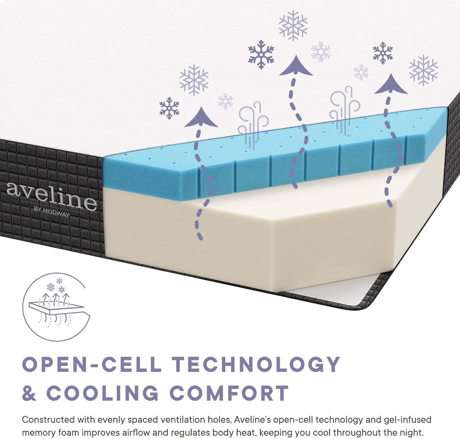 Aveline Gel Infused Memory Mattress with CertiPUR-US Certified Foam Queen White