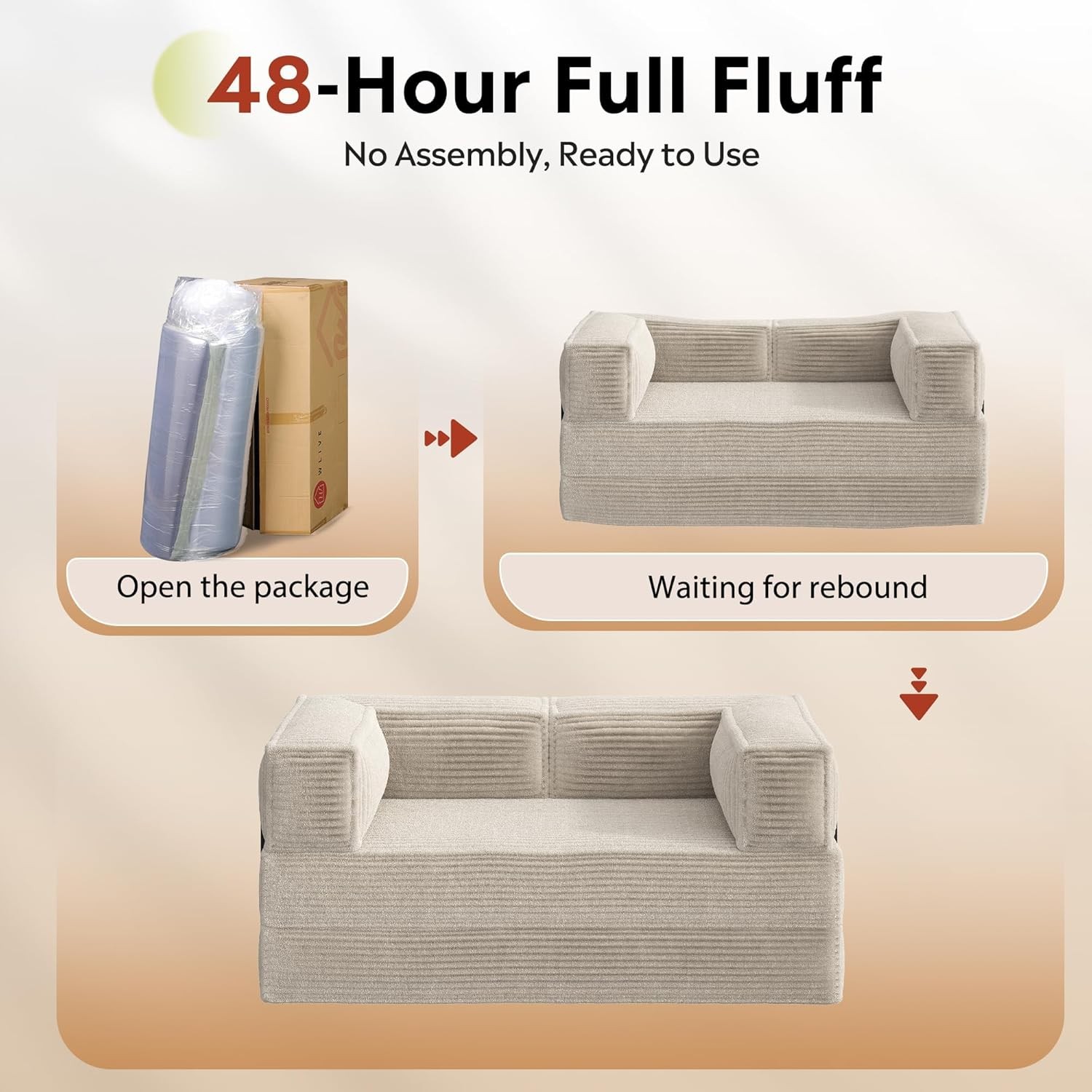 71” Futon Sofa Bed, Convertible Sleeper Sofa, Folding Pull Out